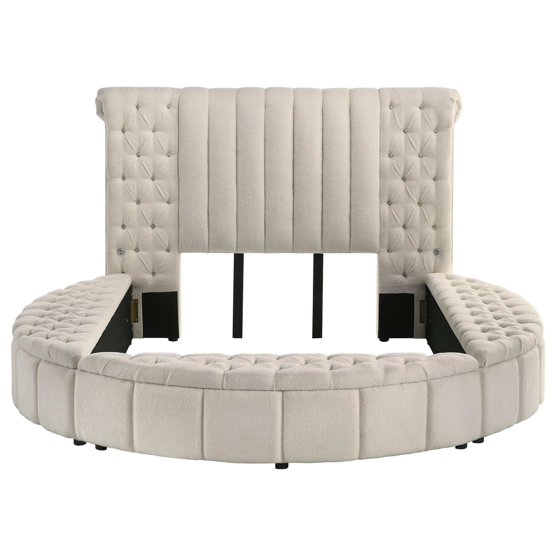  Size_Queen  --  Coaster Furniture Sonya Upholstered Panel Bed with Storage IMAGE 3
