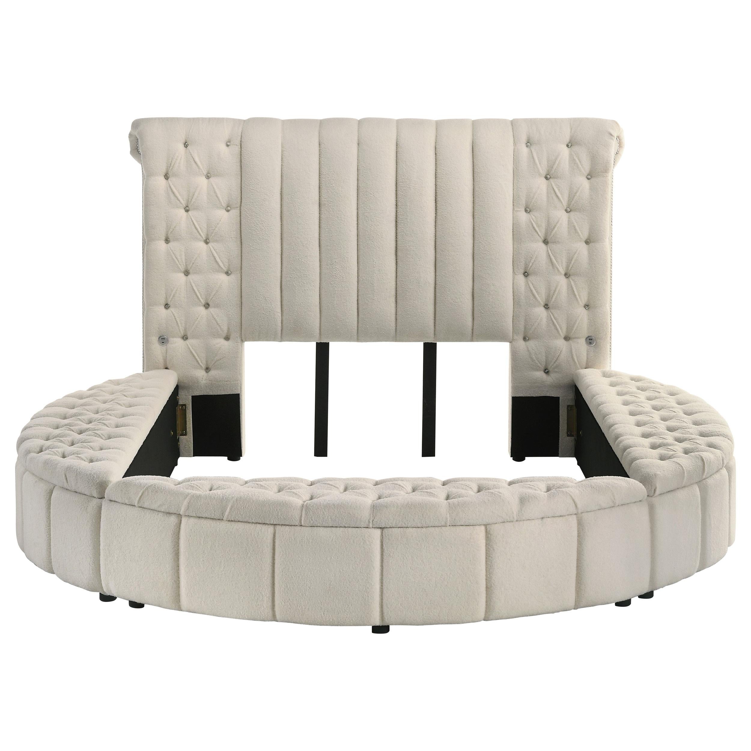 Size_Queen  --  Coaster Furniture Sonya Upholstered Panel Bed with Storage IMAGE 3