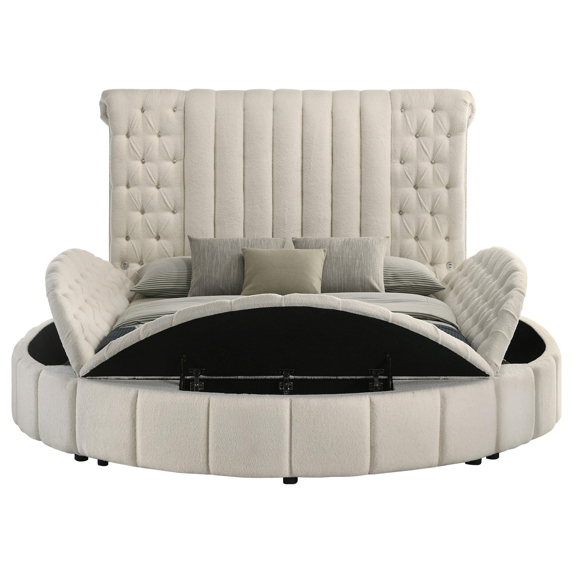  Size_Queen  --  Coaster Furniture Sonya Upholstered Panel Bed with Storage IMAGE 5