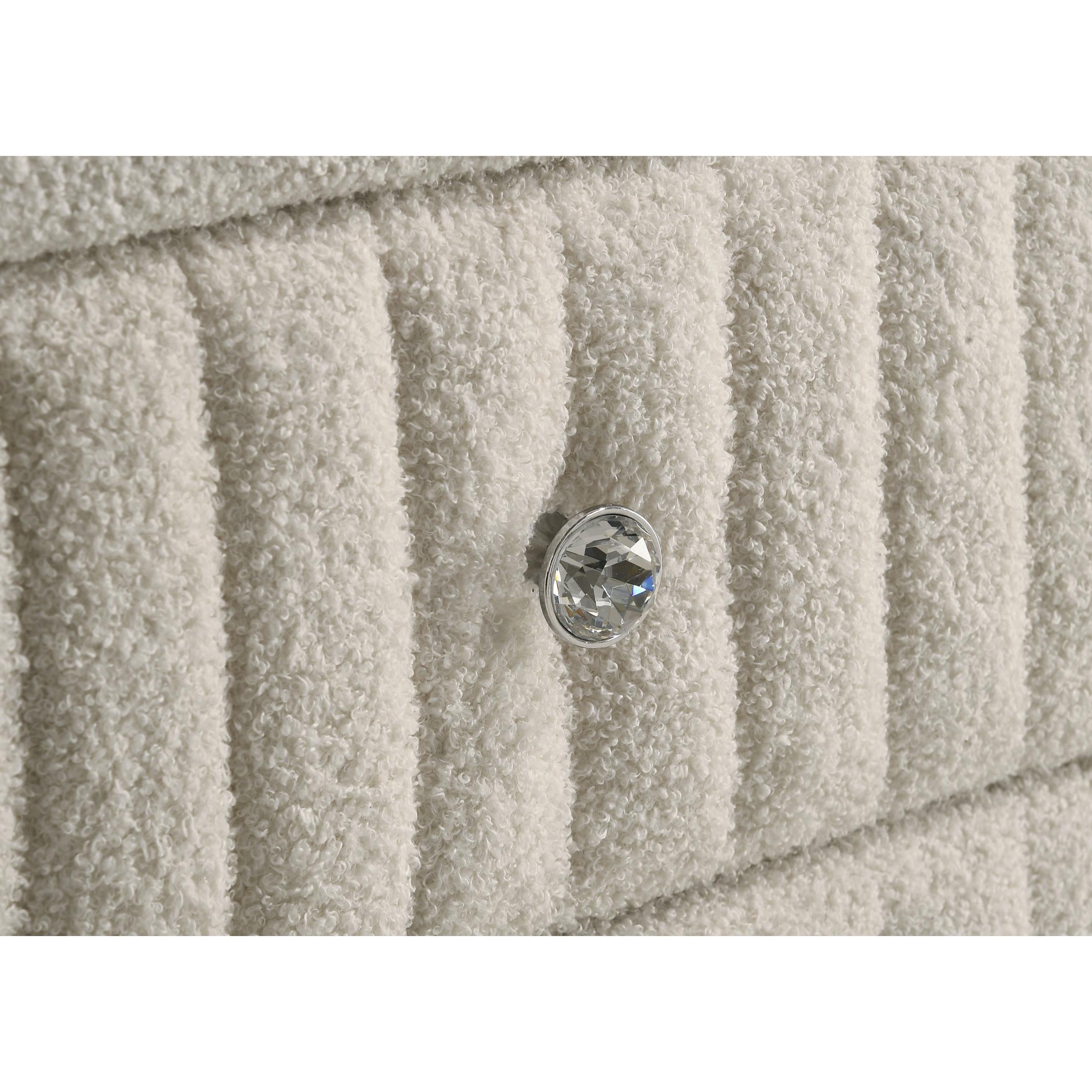  Coaster Furniture Sonya 360112 2-Drawer Upholstered Nightstand Bedside Table - Ivory IMAGE 11