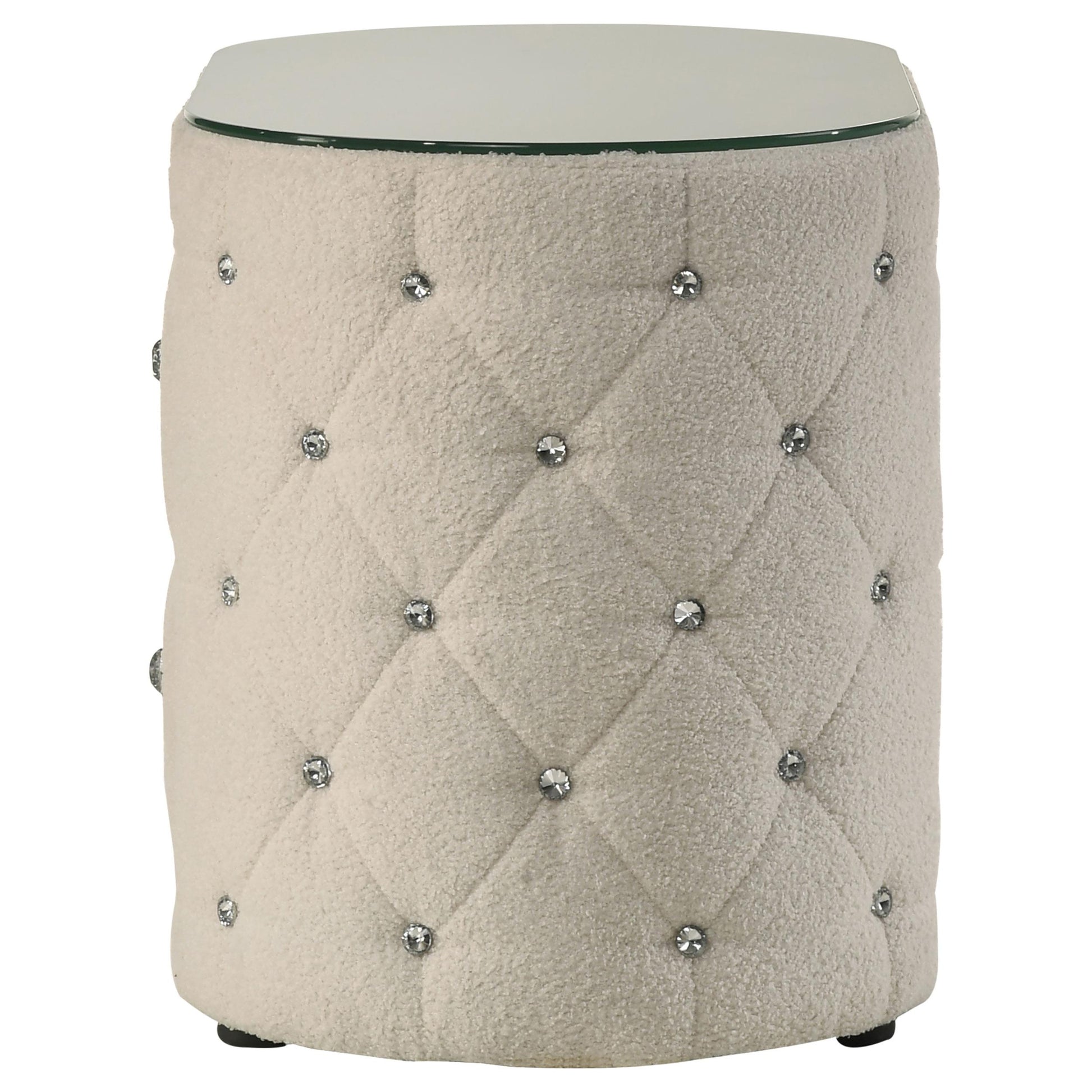  Coaster Furniture Sonya 360112 2-Drawer Upholstered Nightstand Bedside Table - Ivory IMAGE 3