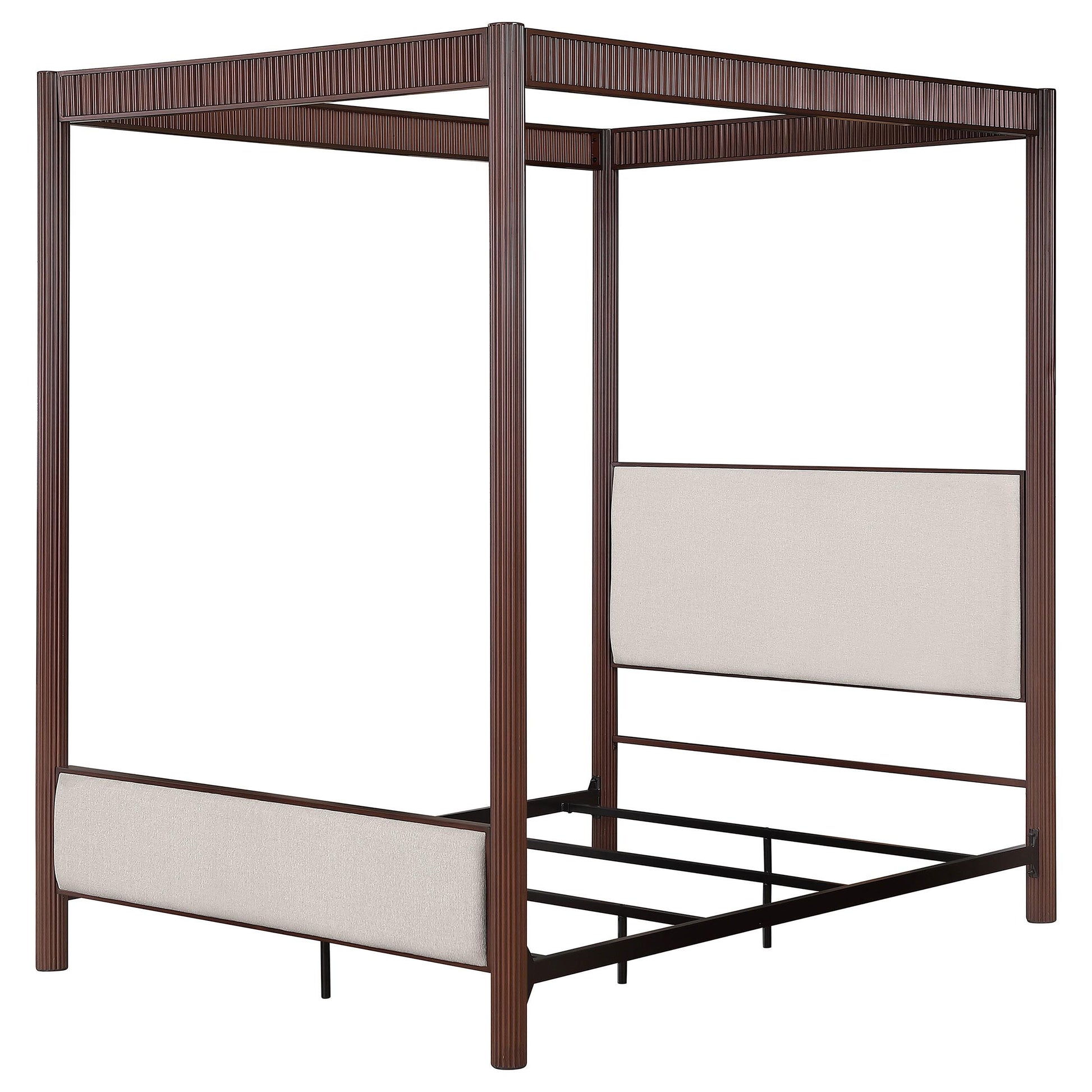  Size_Queen  -- Coaster Furniture Zimmerlee Upholstered Canopy Bed IMAGE 3