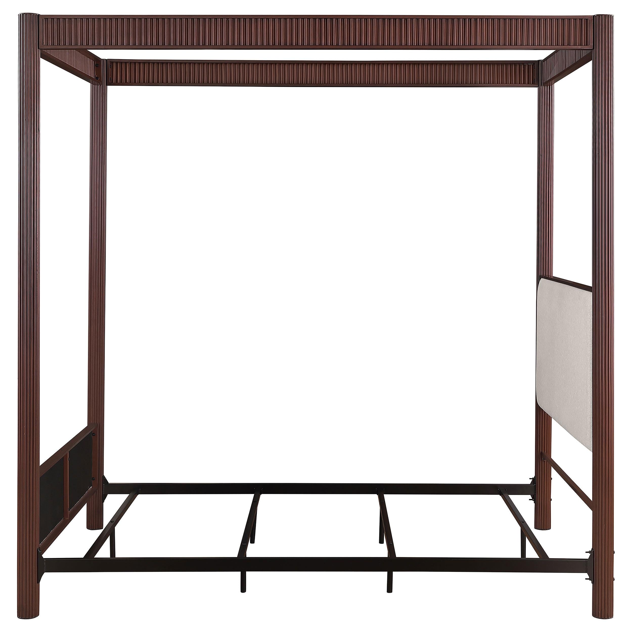 Size_Queen  -- Coaster Furniture Zimmerlee Upholstered Canopy Bed IMAGE 4