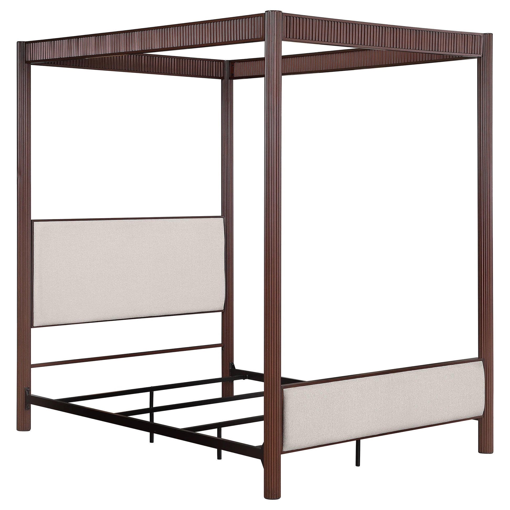  Size_King  -- Zimmerlee 360331KE 89-inch Metal Eastern King Canopy Bed - Rust Brown IMAGE 1