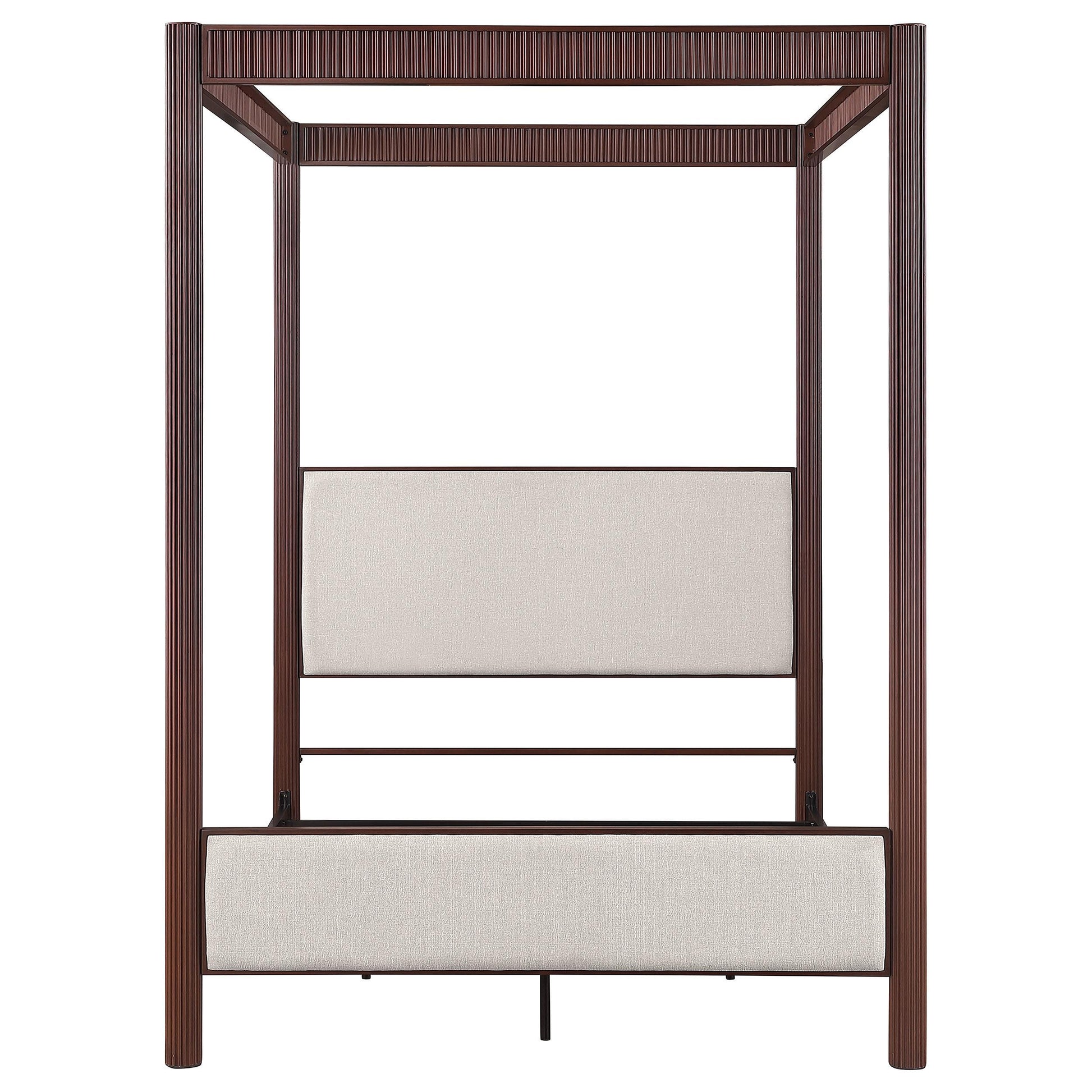  Size_King  -- Zimmerlee 360331KE 89-inch Metal Eastern King Canopy Bed - Rust Brown IMAGE 2