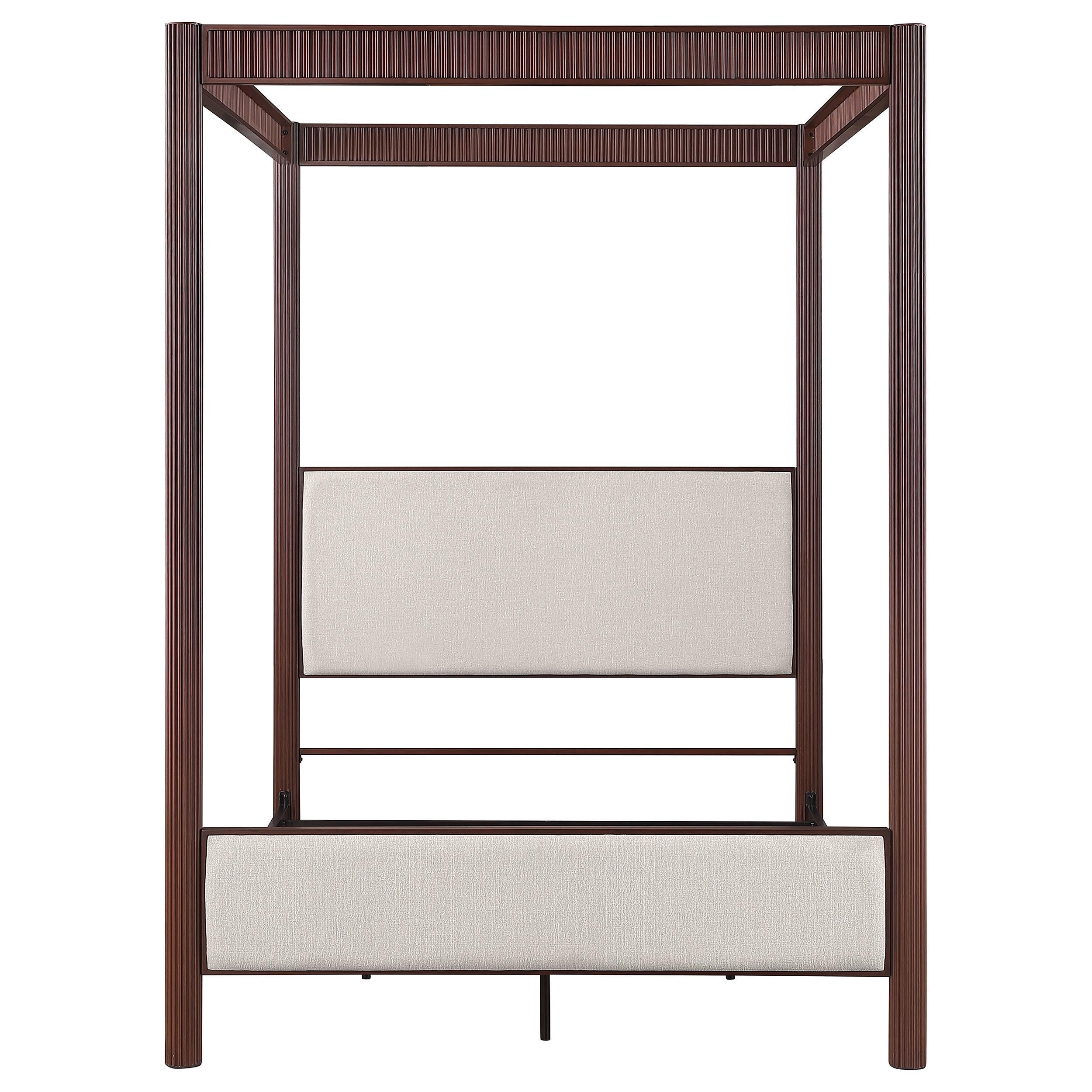 Size_King  -- Zimmerlee 360331KE 89-inch Metal Eastern King Canopy Bed - Rust Brown IMAGE 2