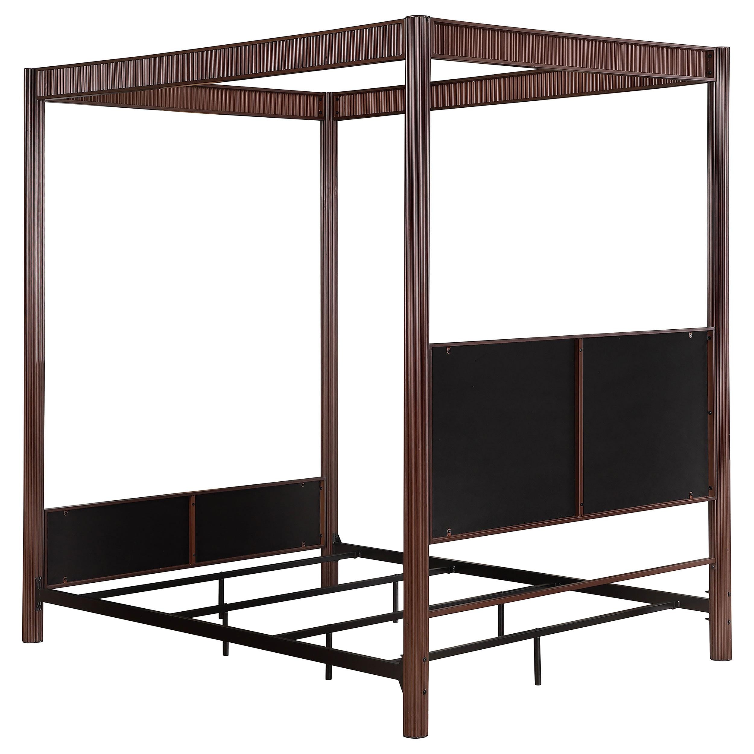  Size_King  -- Zimmerlee 360331KE 89-inch Metal Eastern King Canopy Bed - Rust Brown IMAGE 5