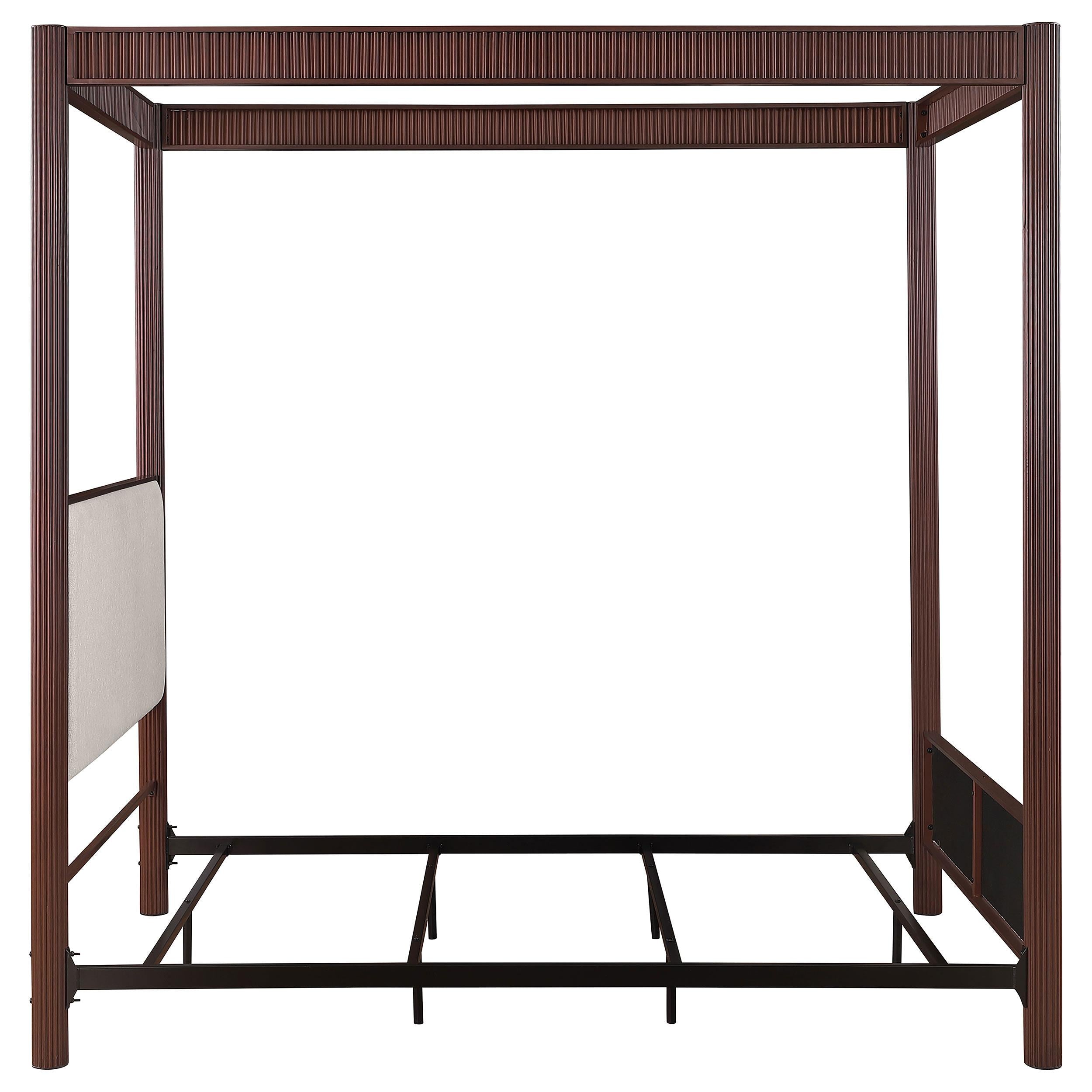  Size_King  -- Zimmerlee 360331KE 89-inch Metal Eastern King Canopy Bed - Rust Brown IMAGE 7