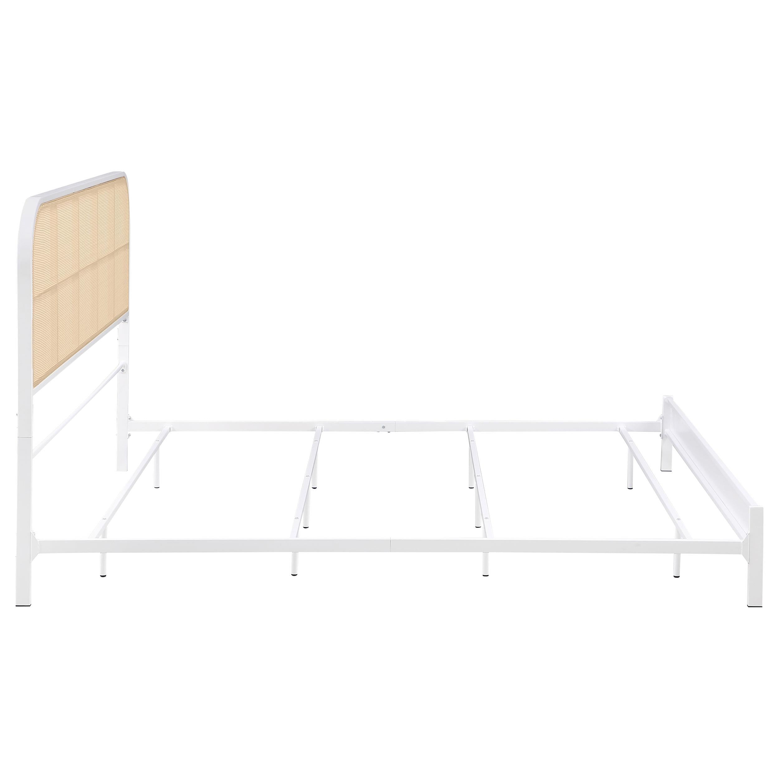  Size_King  -- Amherst 360301KE Radio Weave Rattan Metal Eastern King Bed - White IMAGE 7