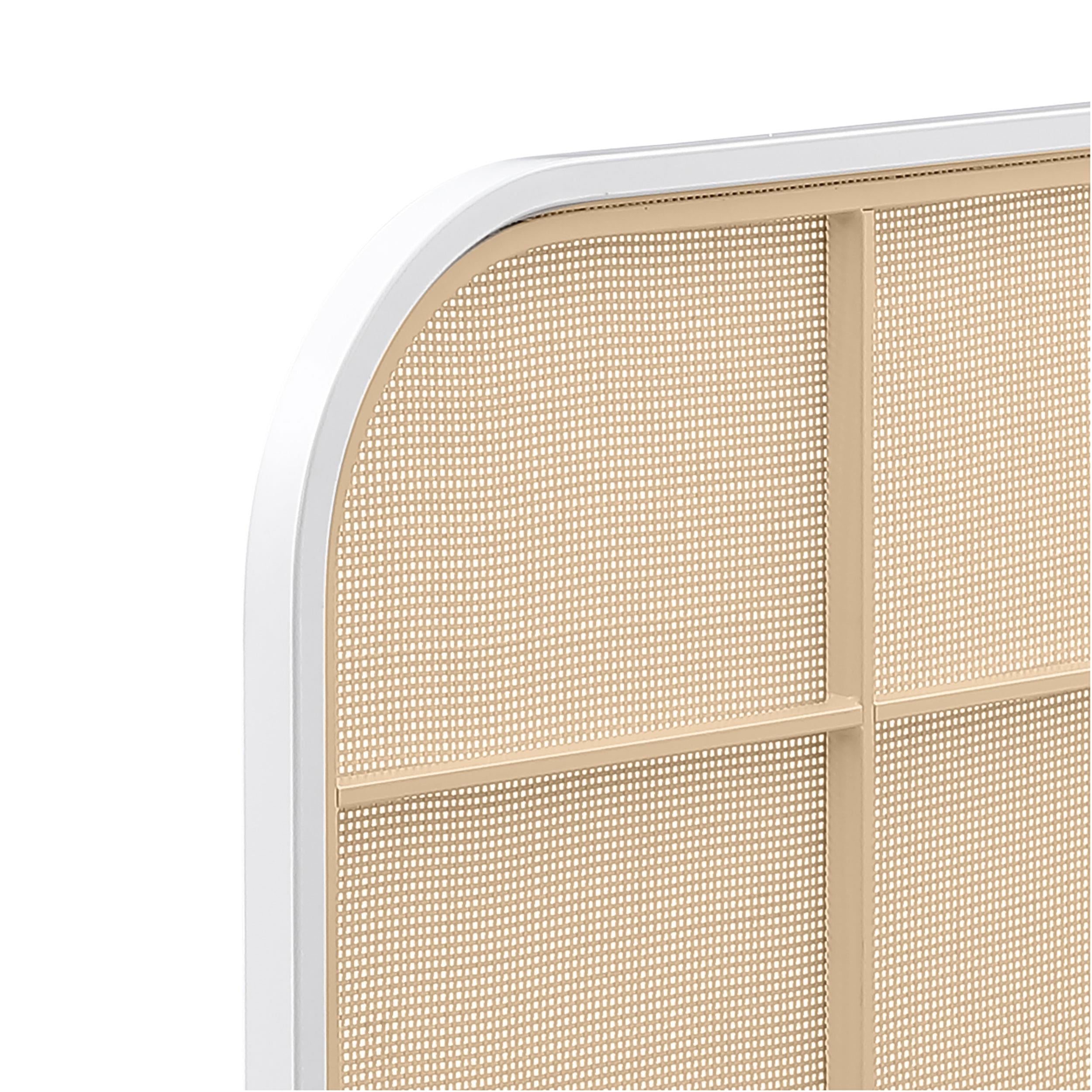  Size_King  -- Amherst 360301KE Radio Weave Rattan Metal Eastern King Bed - White IMAGE 9