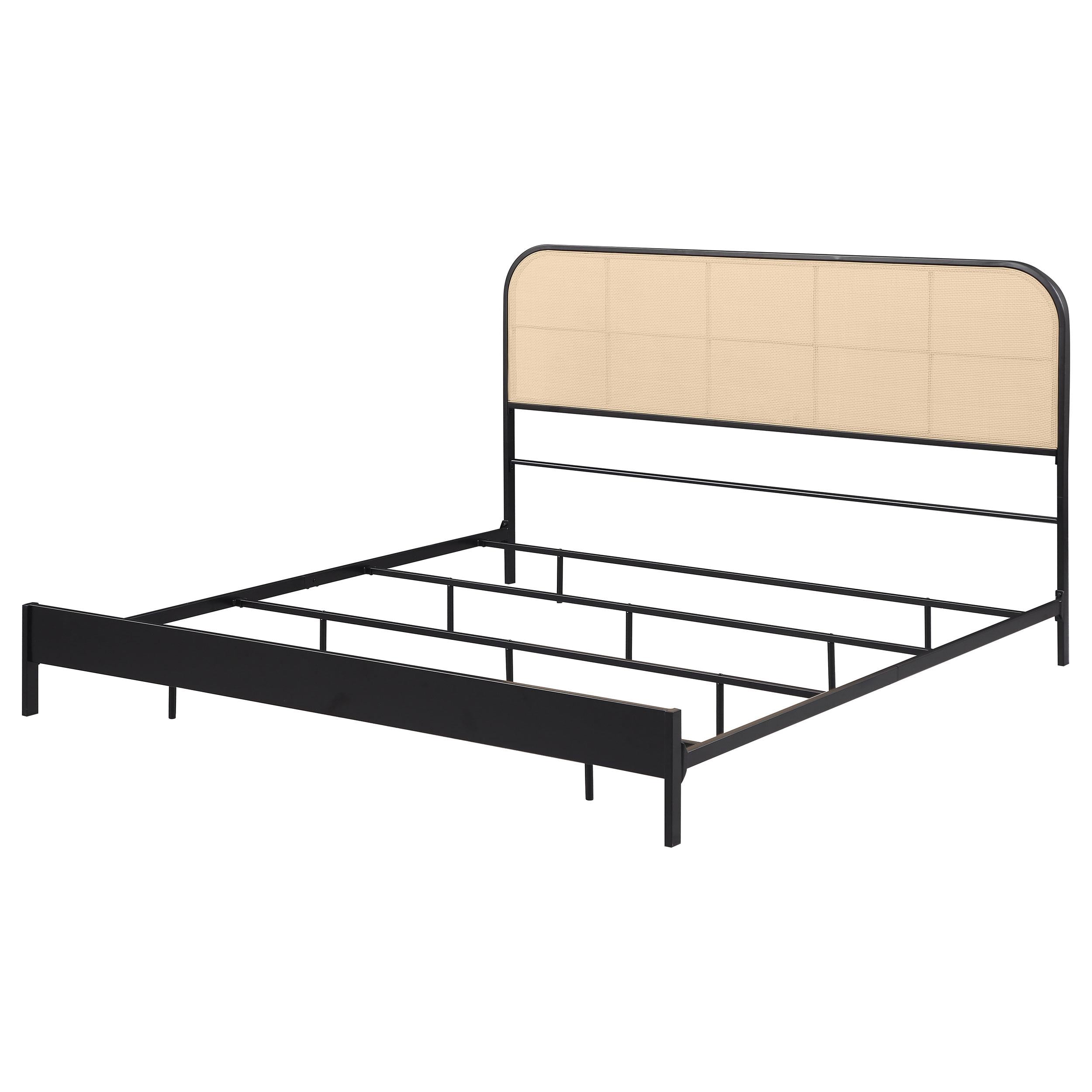  Size_King  -- Amherst 360351KE Radio Weave Rattan Metal Eastern King Bed - Black IMAGE 3