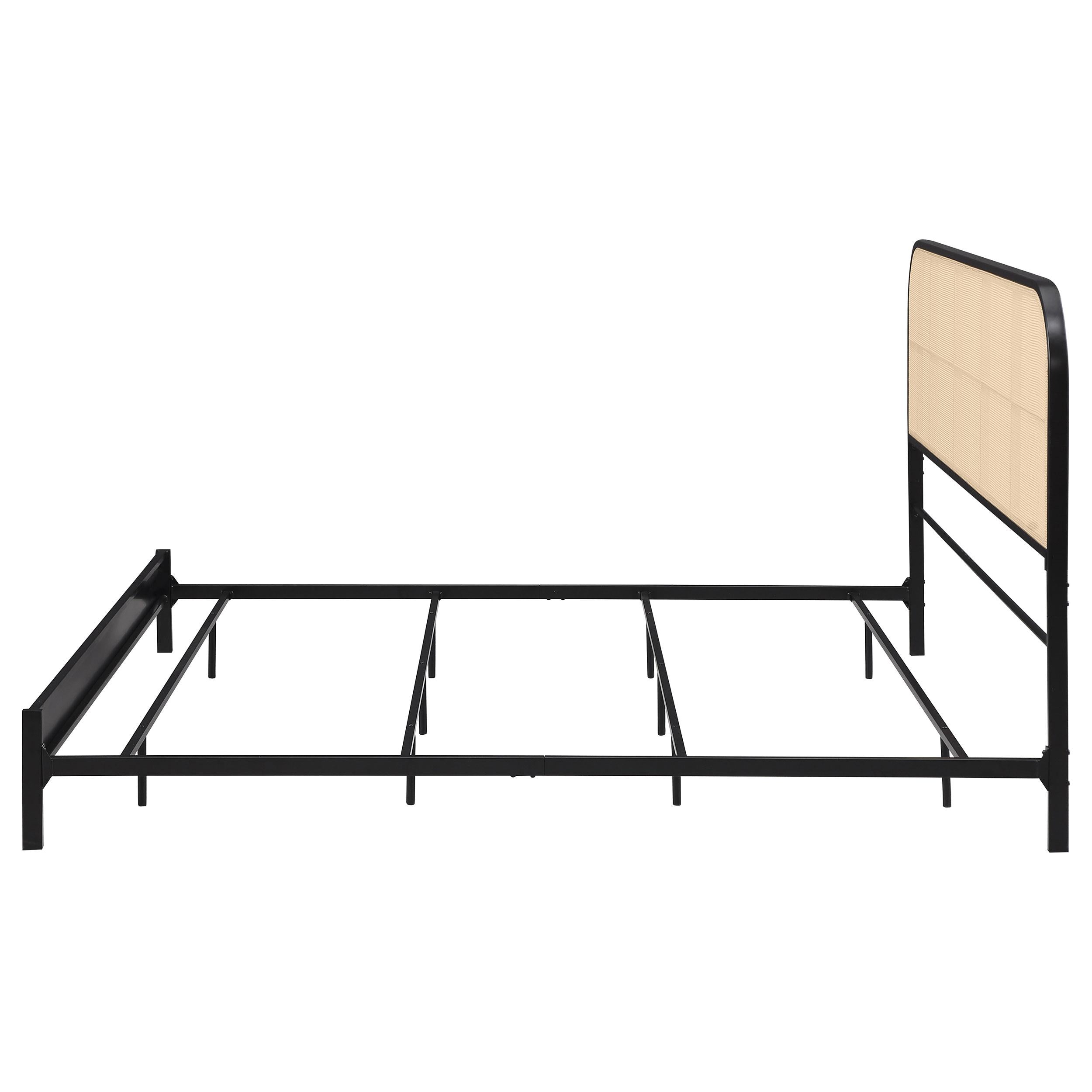  Size_King  -- Amherst 360351KE Radio Weave Rattan Metal Eastern King Bed - Black IMAGE 4