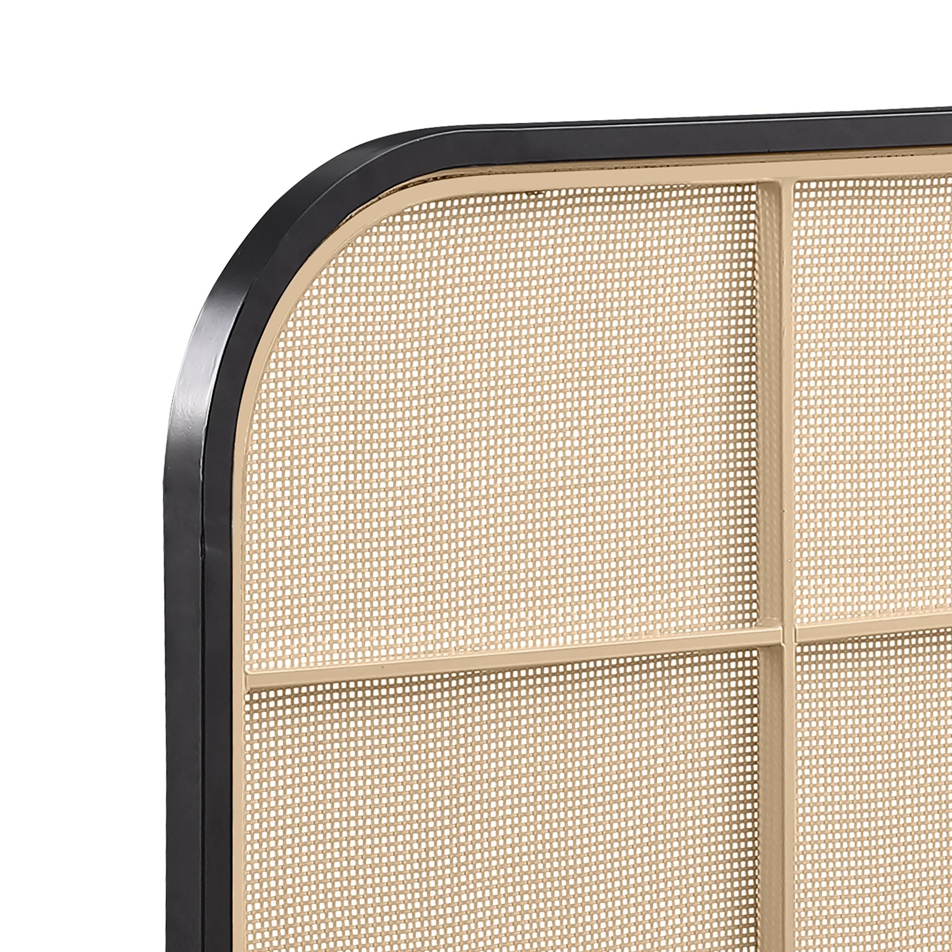  Size_King  -- Amherst 360351KE Radio Weave Rattan Metal Eastern King Bed - Black IMAGE 9