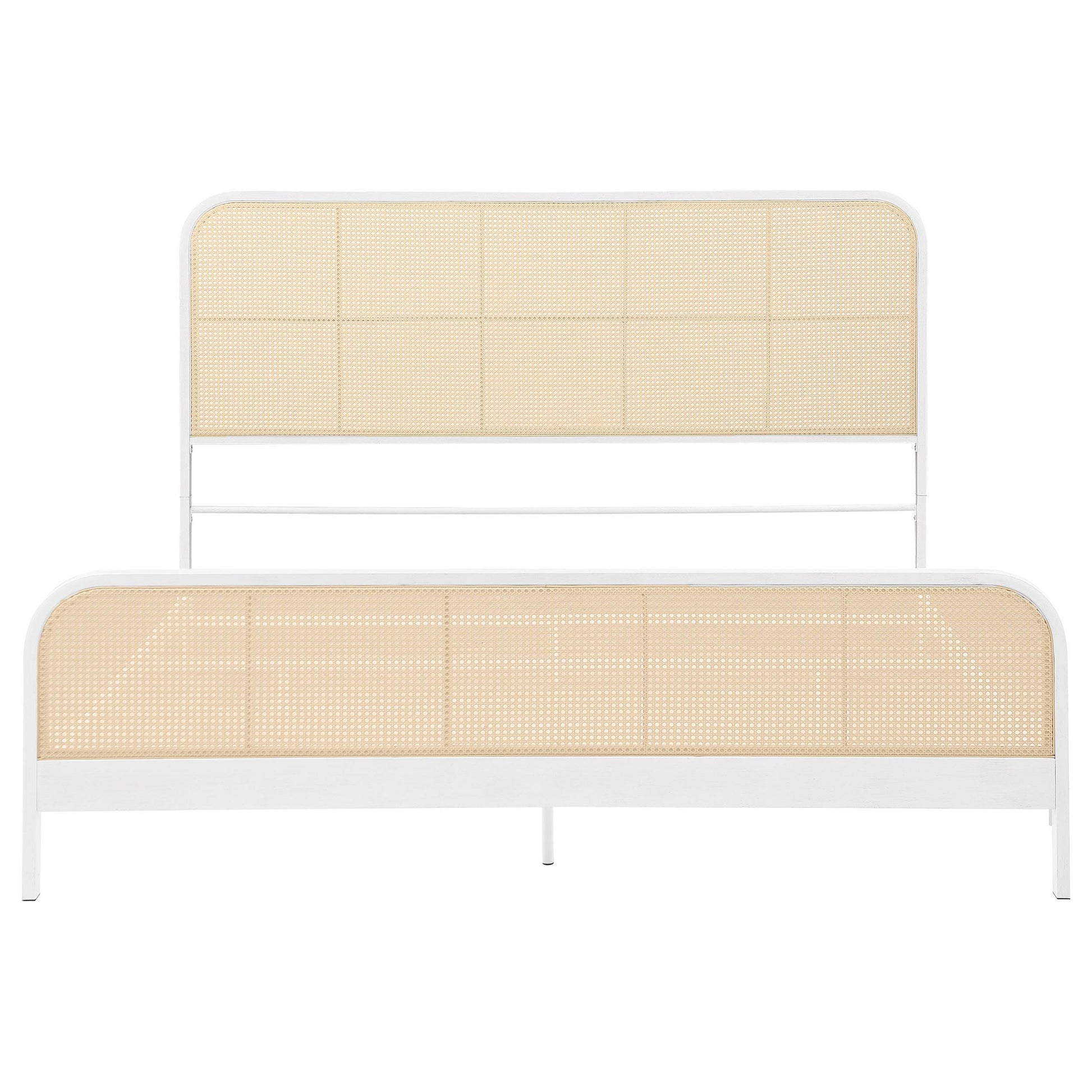  Size_King  -- Lanewood 360251KE Open Cane Webbing Metal Eastern King Bed - White IMAGE 2