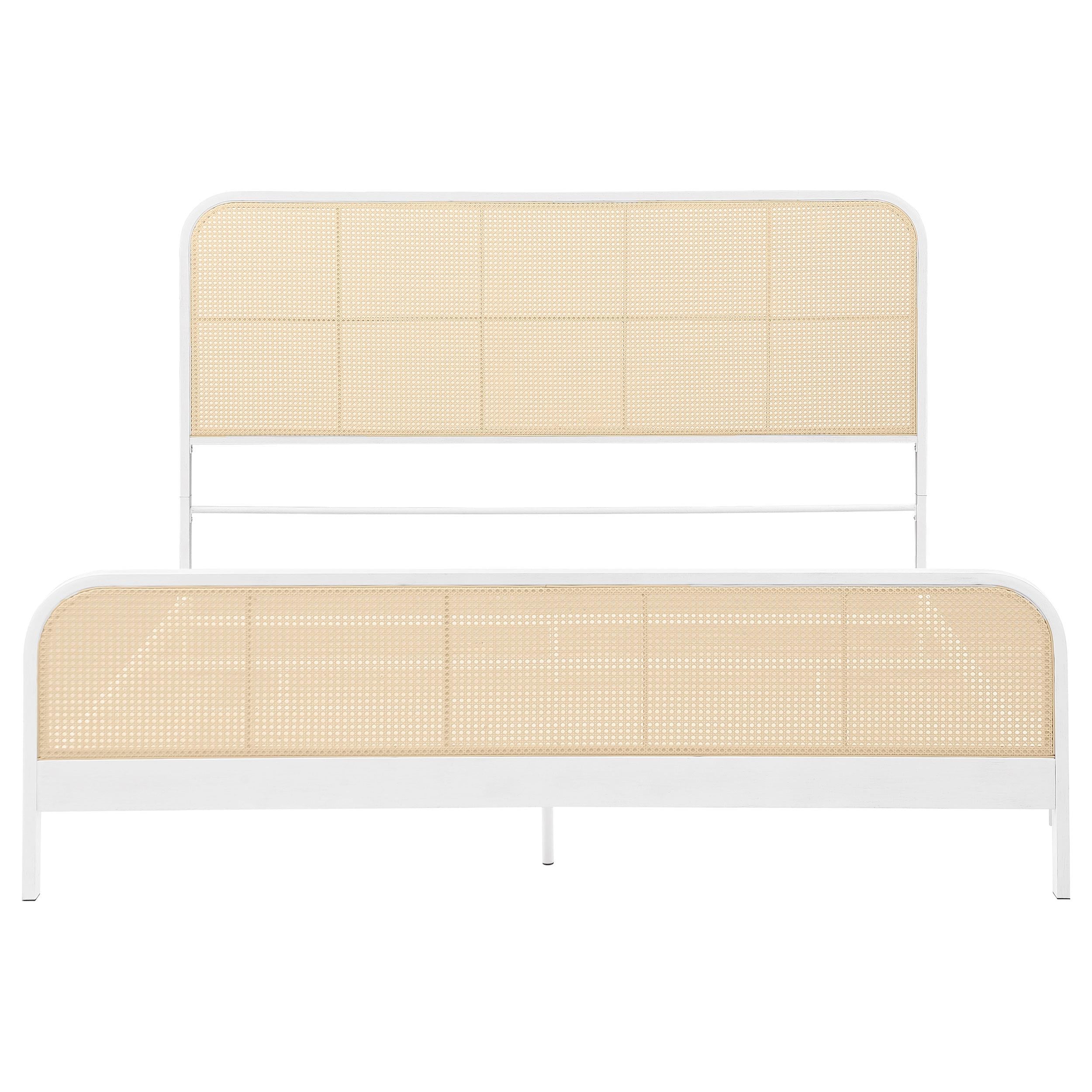  Size_King  -- Lanewood 360251KE Open Cane Webbing Metal Eastern King Bed - White IMAGE 2