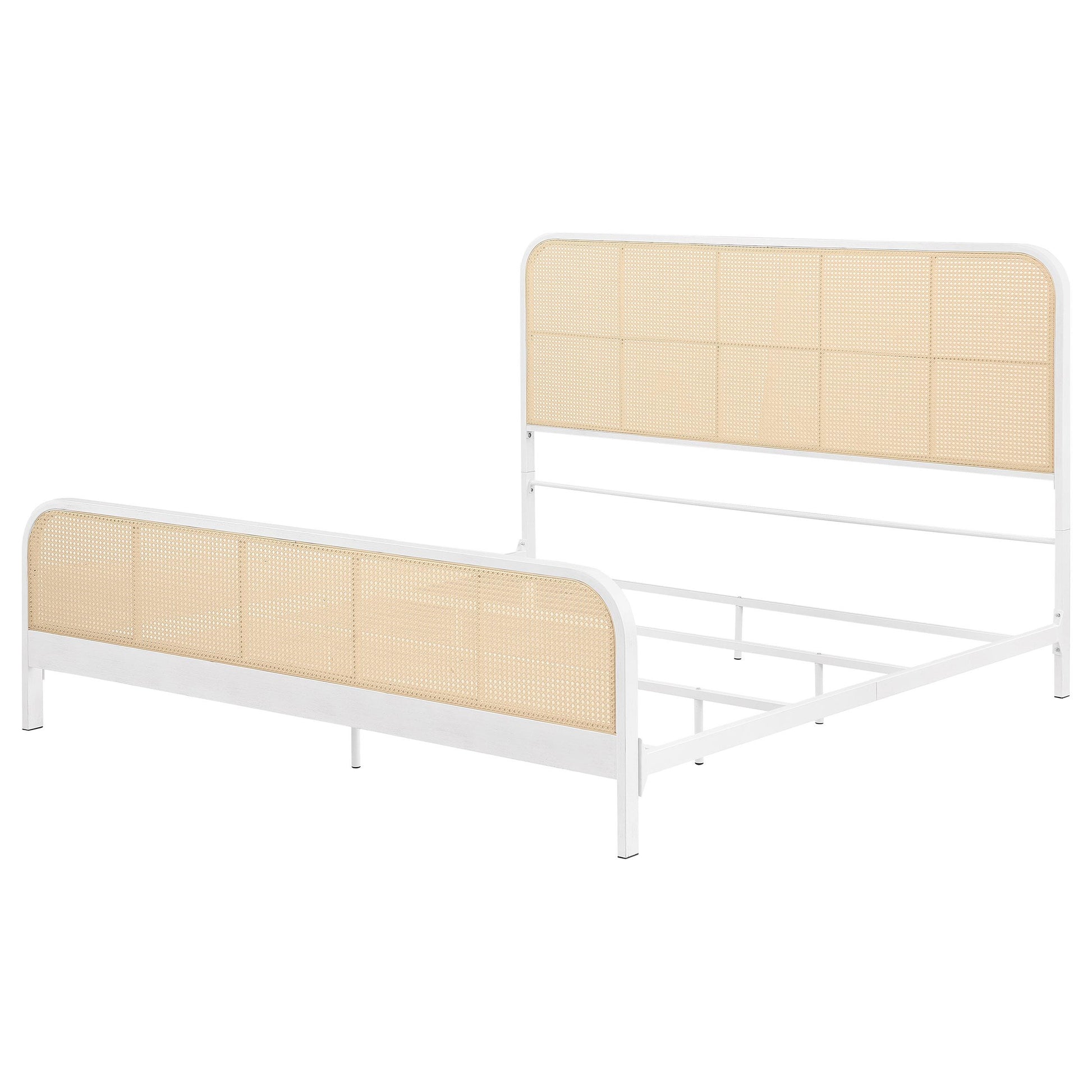  Size_King  -- Lanewood 360251KE Open Cane Webbing Metal Eastern King Bed - White IMAGE 3