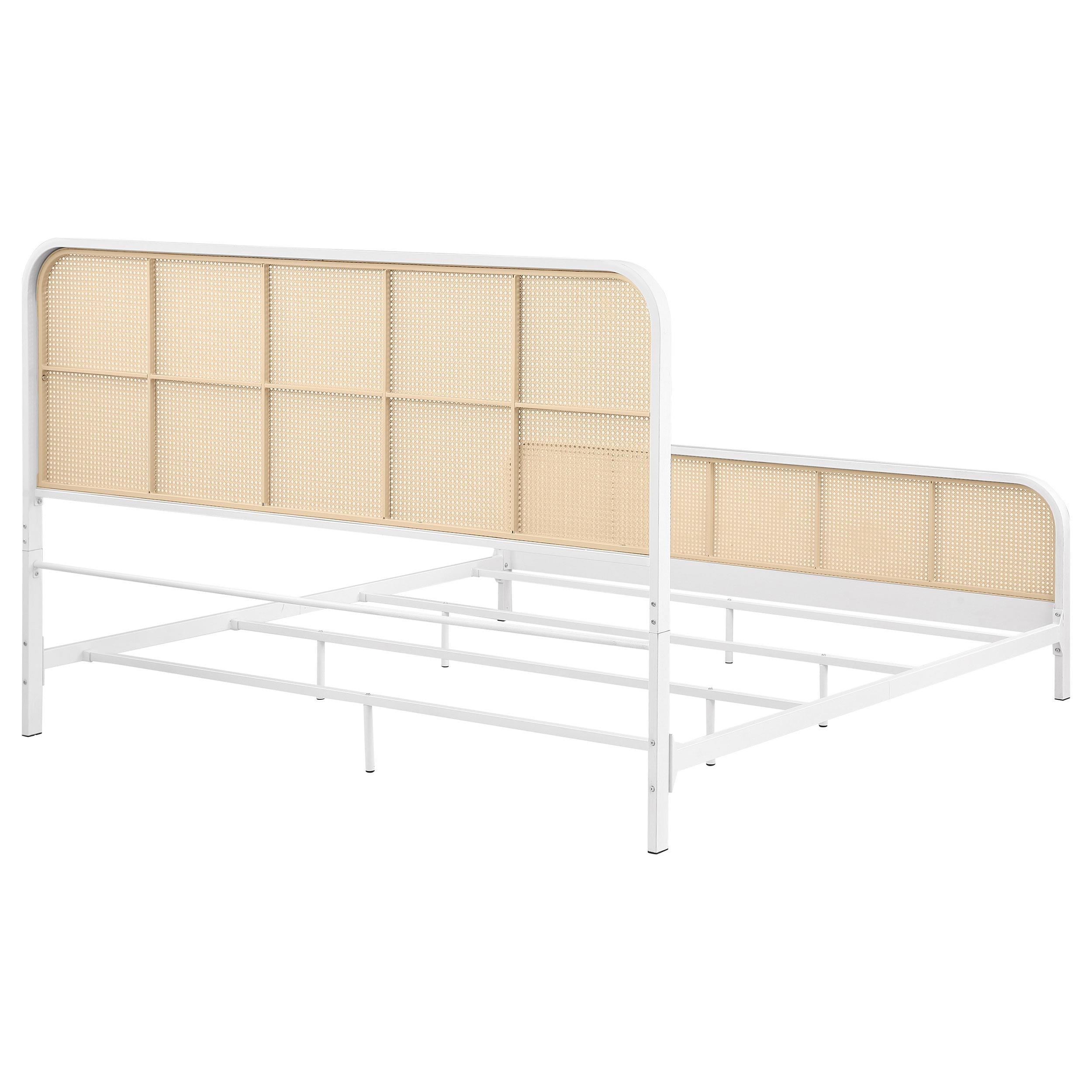  Size_King  -- Lanewood 360251KE Open Cane Webbing Metal Eastern King Bed - White IMAGE 6