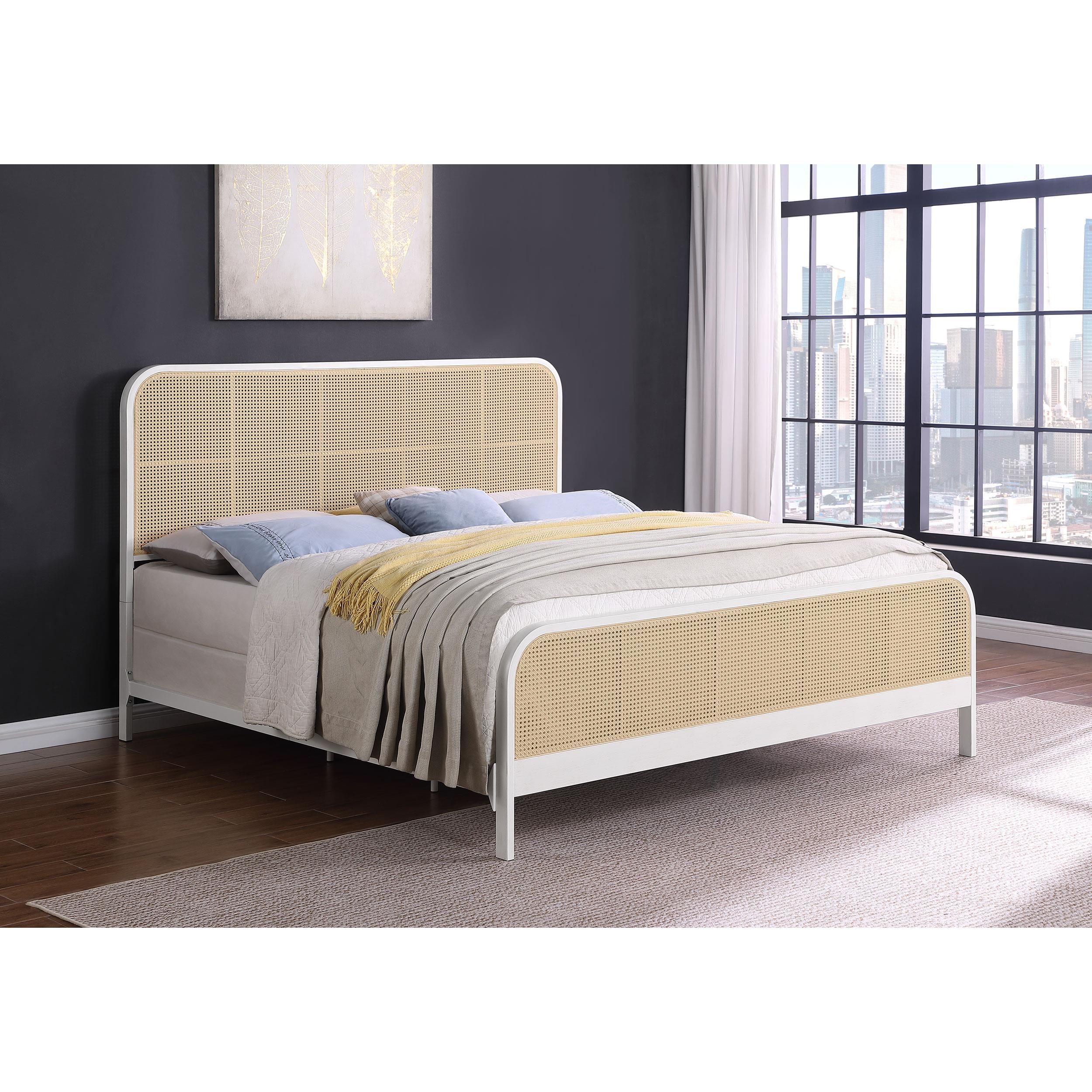  Size_King  -- Lanewood 360251KE Open Cane Webbing Metal Eastern King Bed - White IMAGE 8