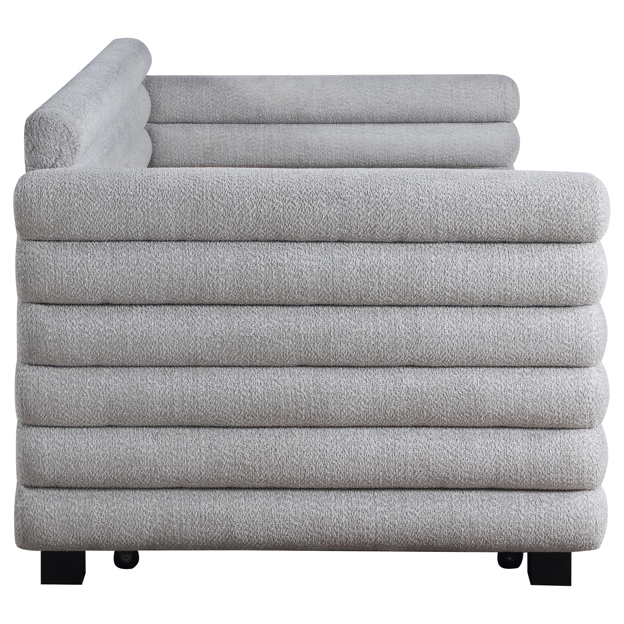  Coaster Furniture Patricia 300718 Boucle Upholstered Twin Day Bed with Trundle - Grey IMAGE 8
