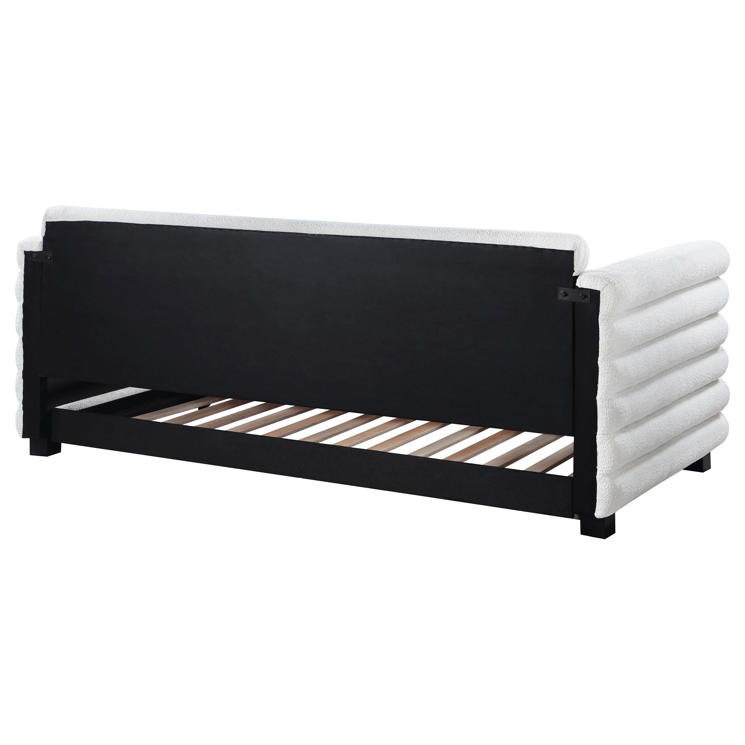  Coaster Furniture Patricia 300716 Boucle Upholstered Twin Day Bed with Trundle - White IMAGE 7