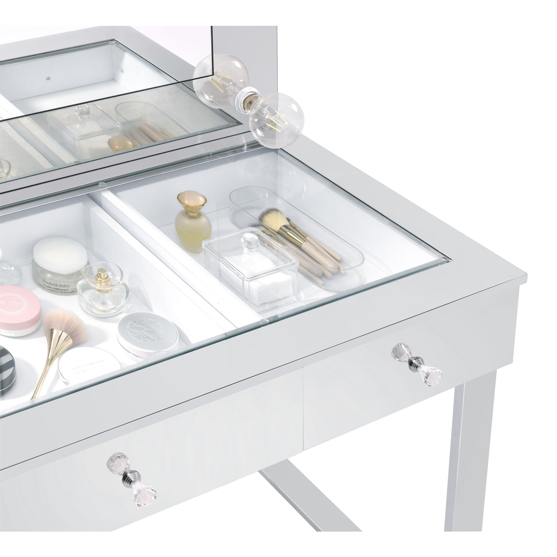  Coaster Furniture Umbridge 935934 3-Drawer Vanity Set with Lighting - Chrome and White IMAGE 6