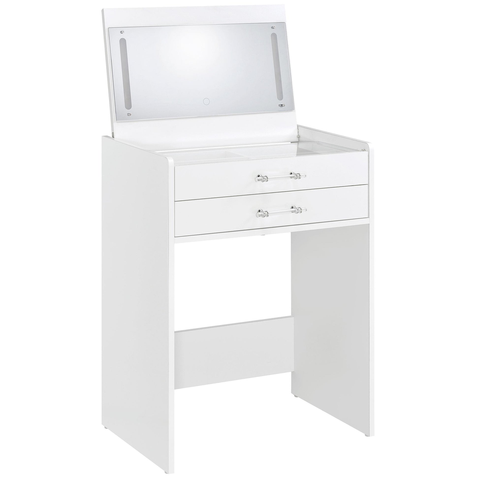  Coaster Furniture Danbury 930208 3-Drawer Makeup Vanity & Stool - Set White High Gloss IMAGE 5