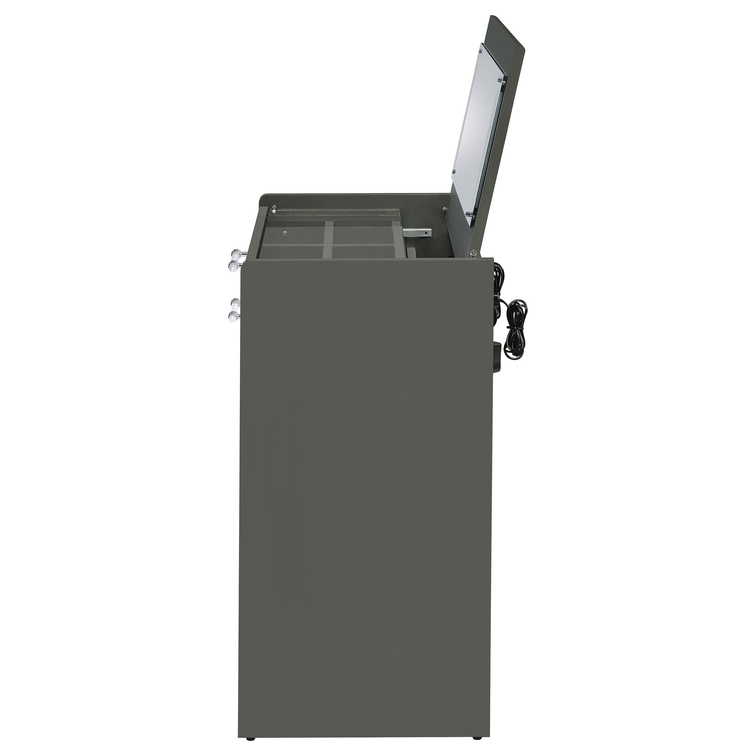  Coaster Furniture Danbury 930210 3-Drawer Makeup Vanity & Stool - Set Grey High Gloss IMAGE 8