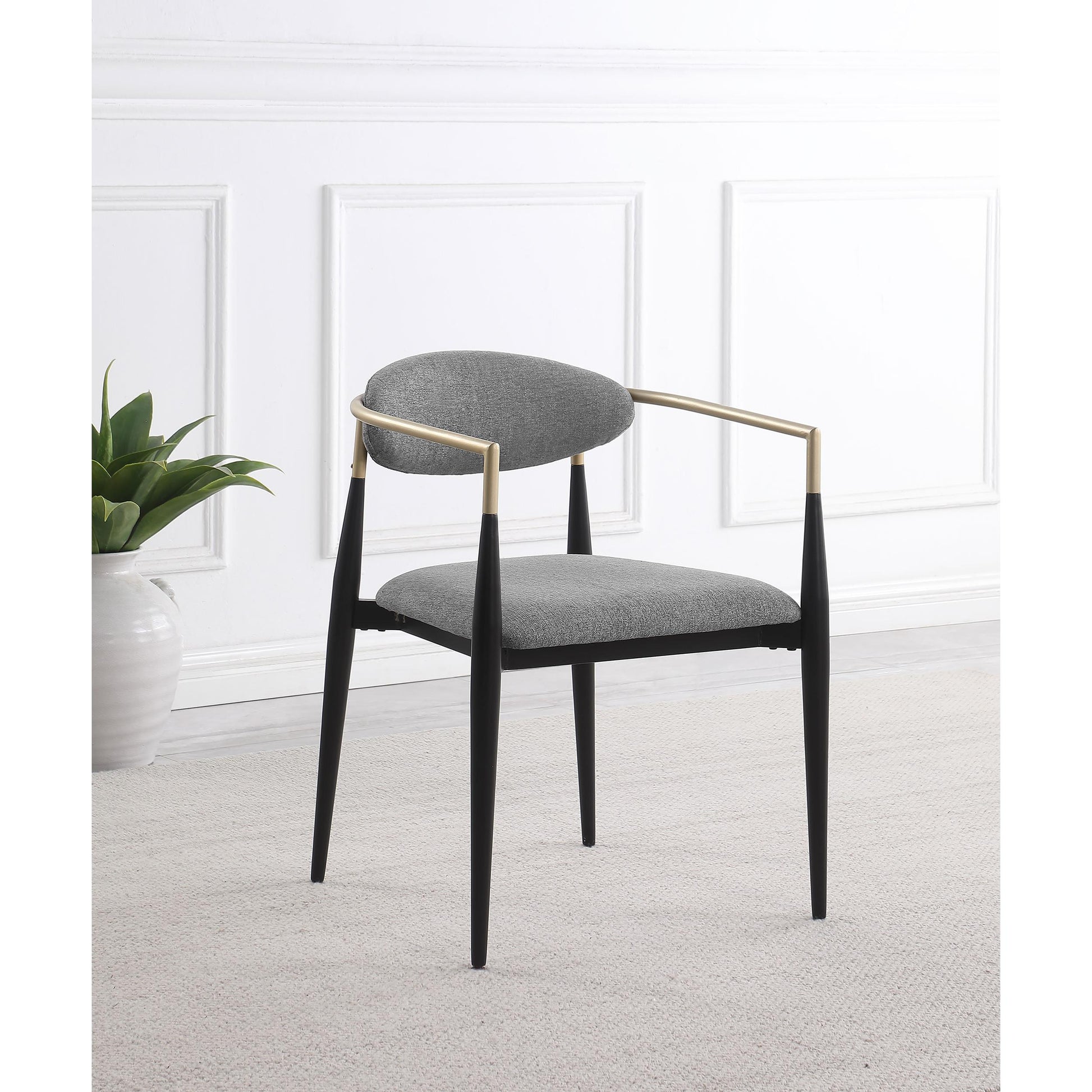  Coaster Furniture Alexis 182682 Fabric Upholstered Dining Arm Chair - Grey IMAGE 8