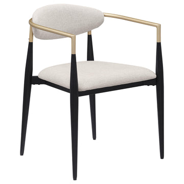  Coaster Furniture Alexis 182692 Fabric Upholstered Dining Arm Chair - Beige IMAGE 1