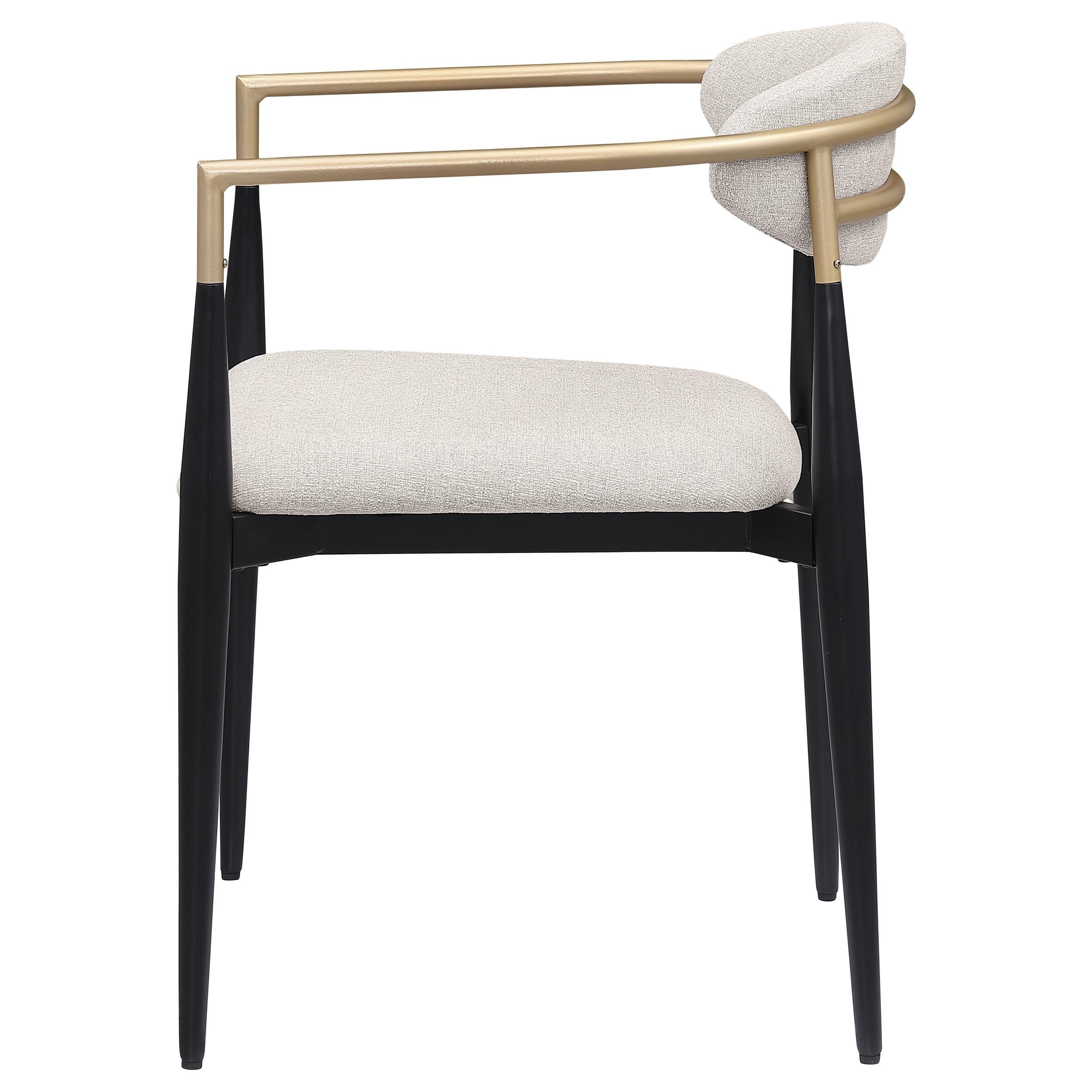  Coaster Furniture Alexis 182692 Fabric Upholstered Dining Arm Chair - Beige IMAGE 4