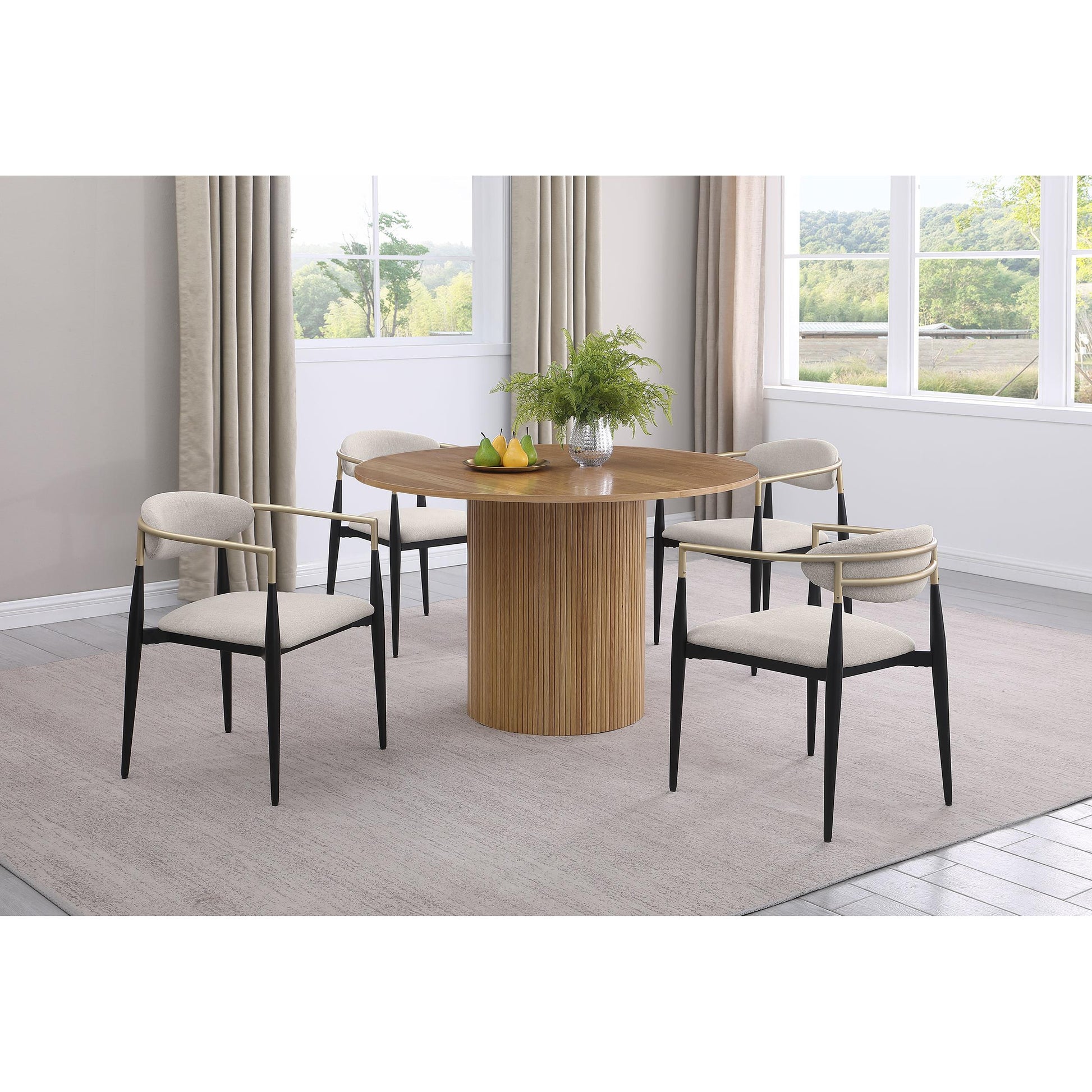  Coaster Furniture Alexis 182692 Fabric Upholstered Dining Arm Chair - Beige IMAGE 9