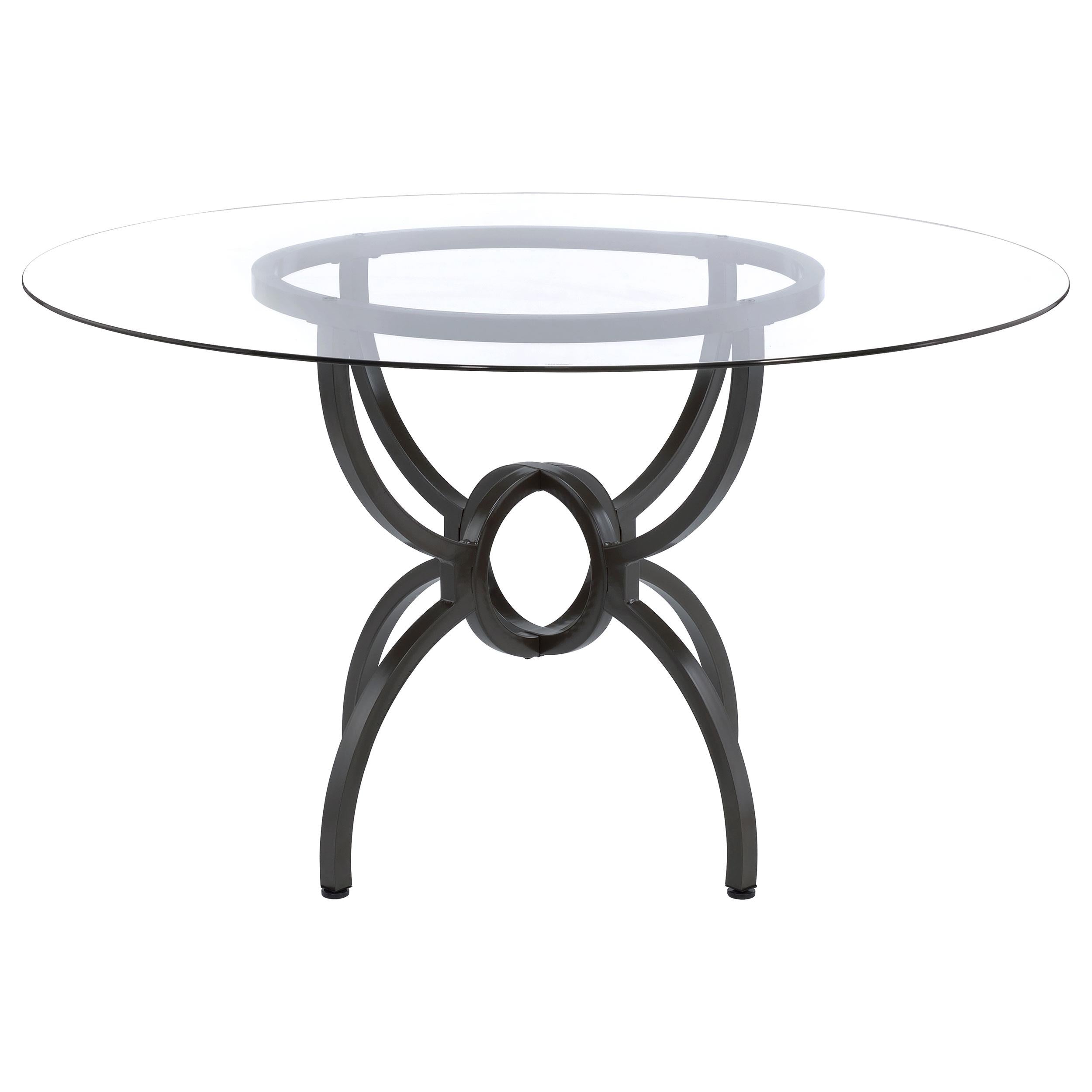  Coaster Furniture Aviano 108291BG Round 48-inch Glass Top Metal Dining Table - Gunmetal IMAGE 2