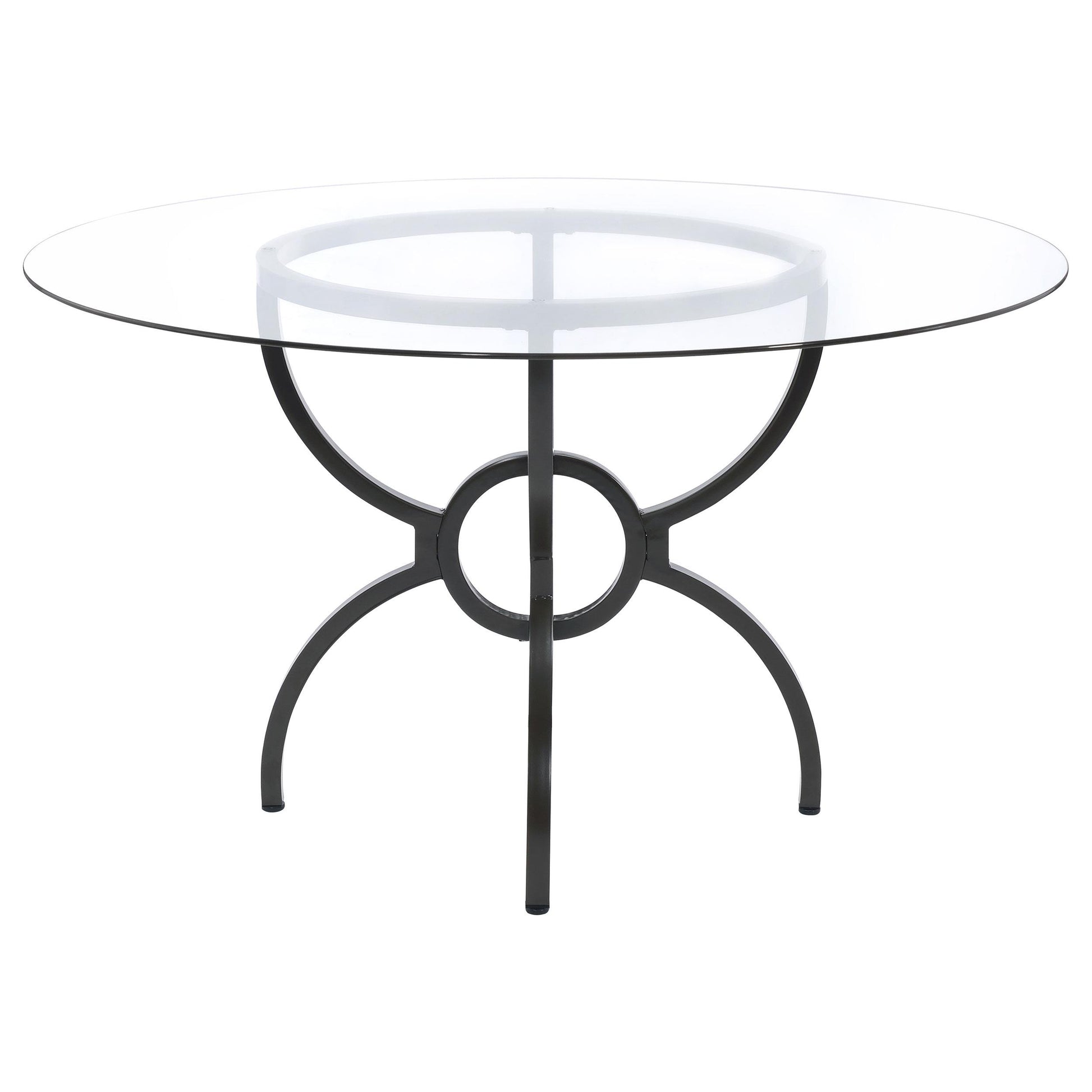  Coaster Furniture Aviano 108291BG Round 48-inch Glass Top Metal Dining Table - Gunmetal IMAGE 3