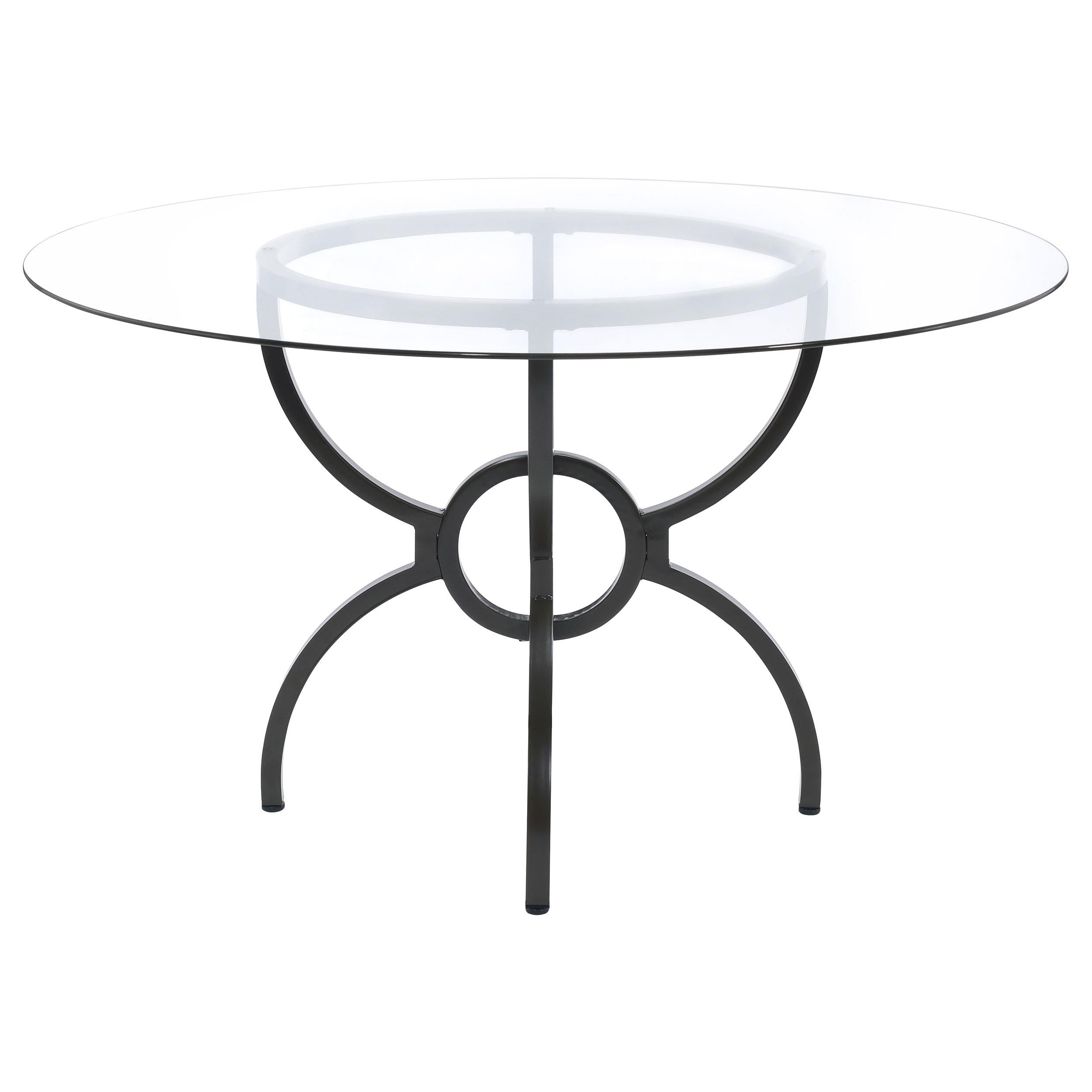  Coaster Furniture Aviano 108291BG Round 48-inch Glass Top Metal Dining Table - Gunmetal IMAGE 3