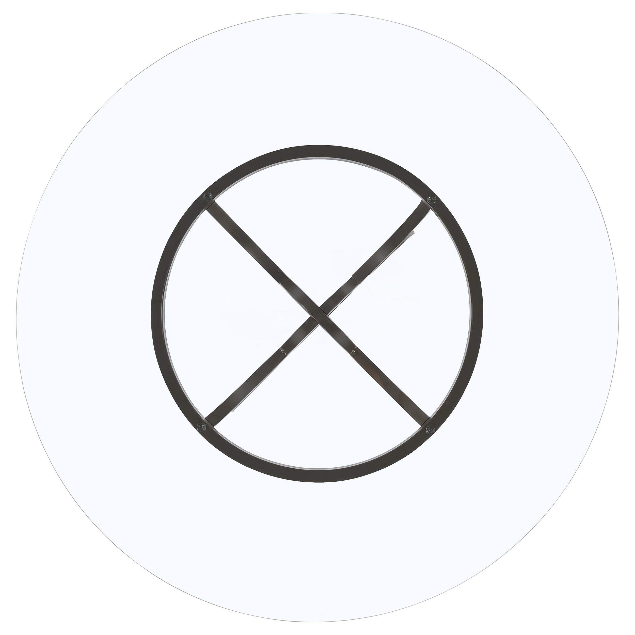  Coaster Furniture Aviano 108291BG Round 48-inch Glass Top Metal Dining Table - Gunmetal IMAGE 8