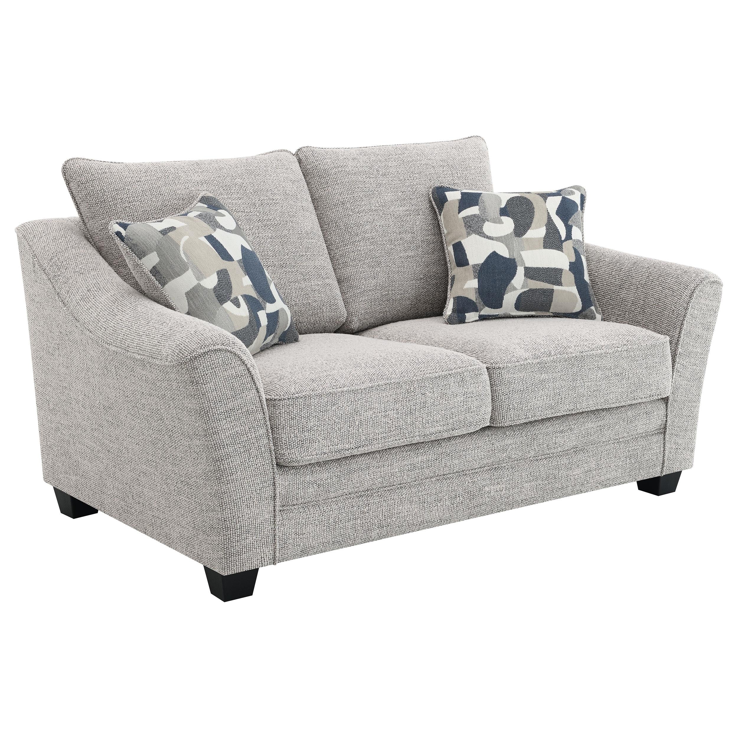  Coaster Furniture Tomkins 509672 Boucle Upholstered Loveseat - Light Grey IMAGE 1