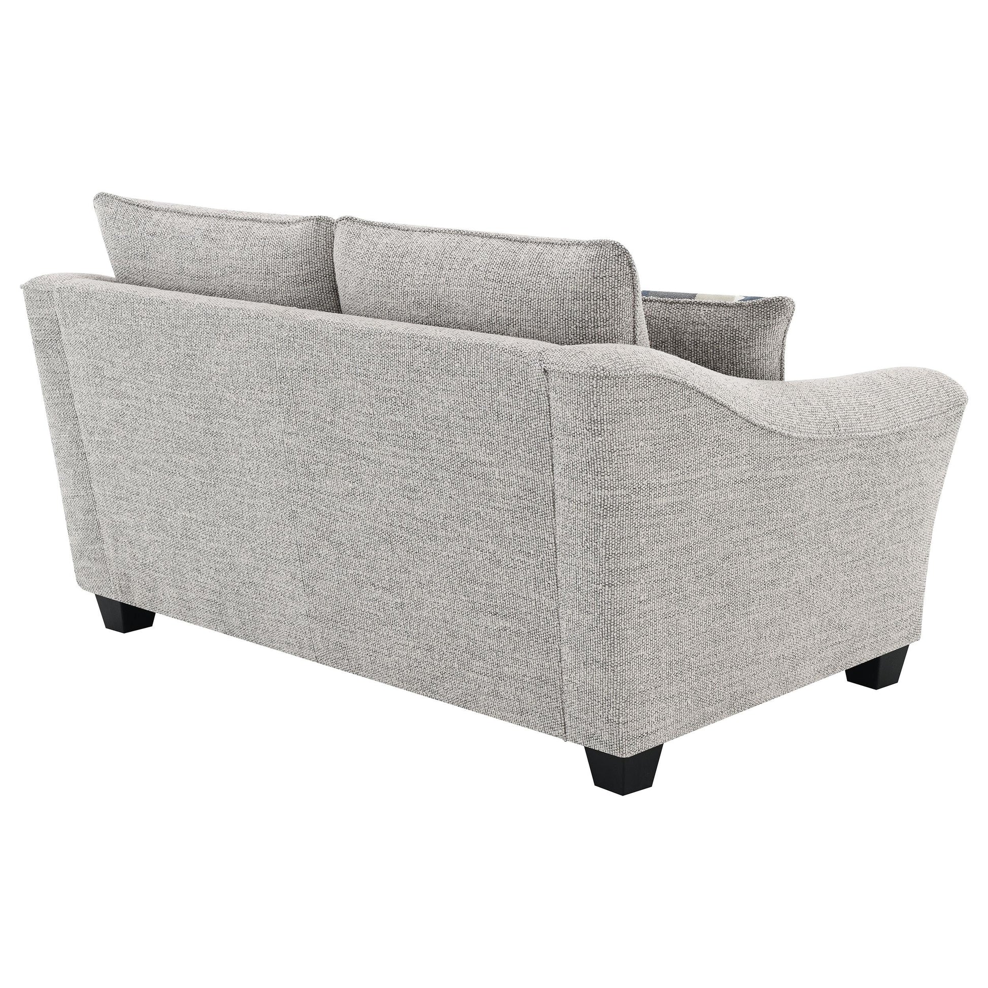  Coaster Furniture Tomkins 509672 Boucle Upholstered Loveseat - Light Grey IMAGE 6