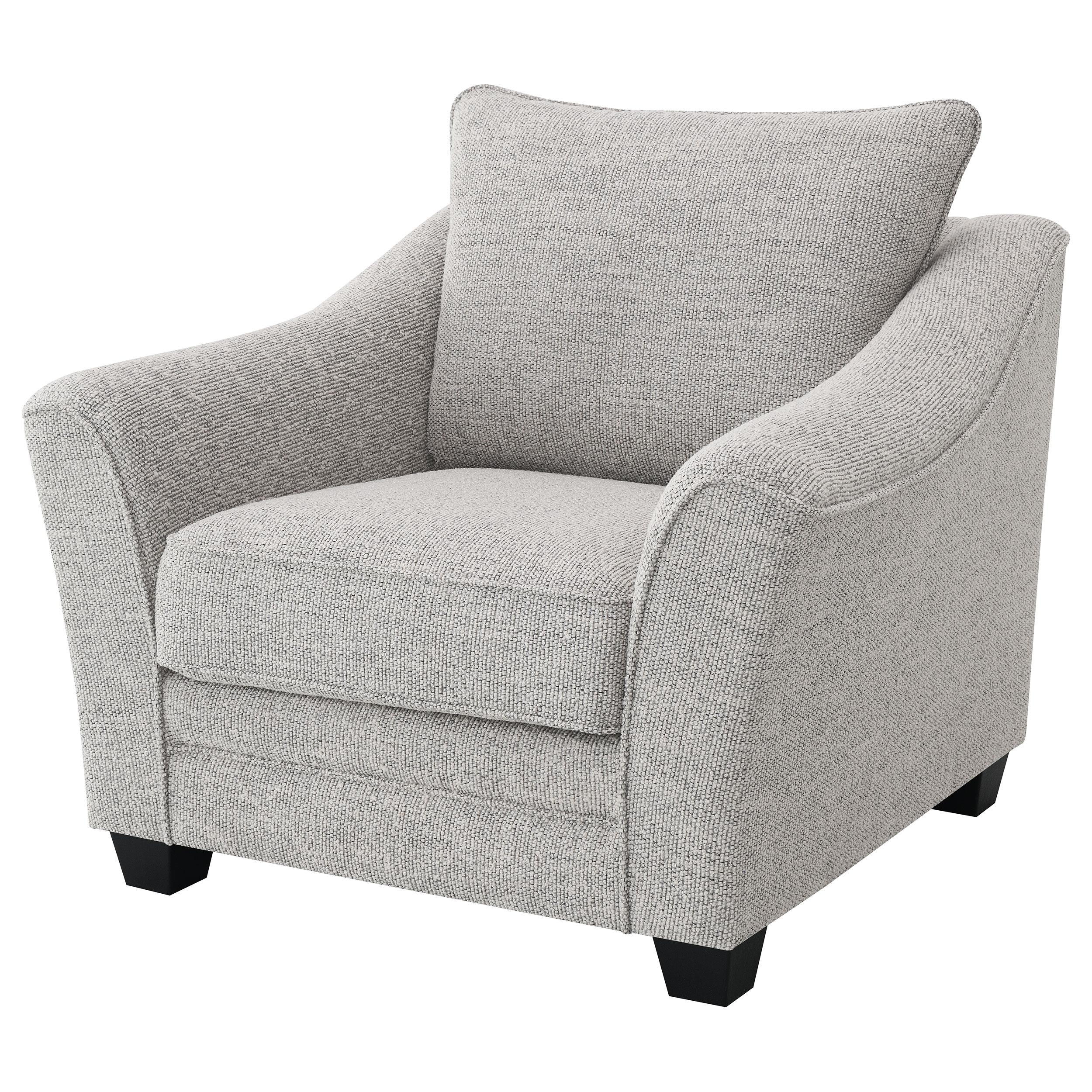  Coaster Furniture Tomkins 509673 Boucle Upholstered Chair - Light Grey IMAGE 3