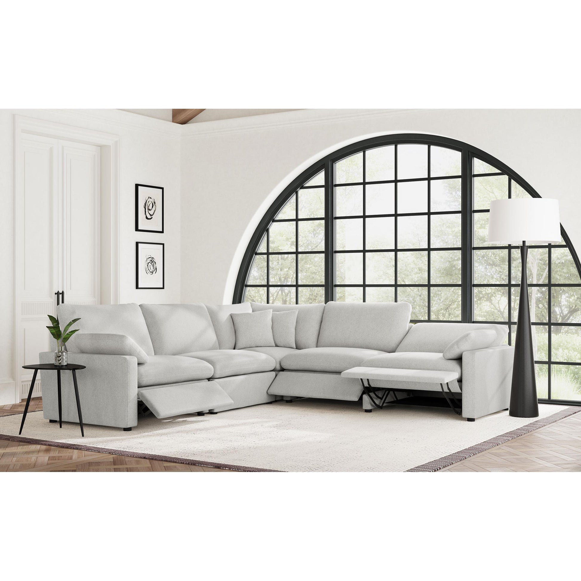 Coaster Furniture Collins 609560P 5 pc Modular Power Reclining Sectional - Grey IMAGE 12