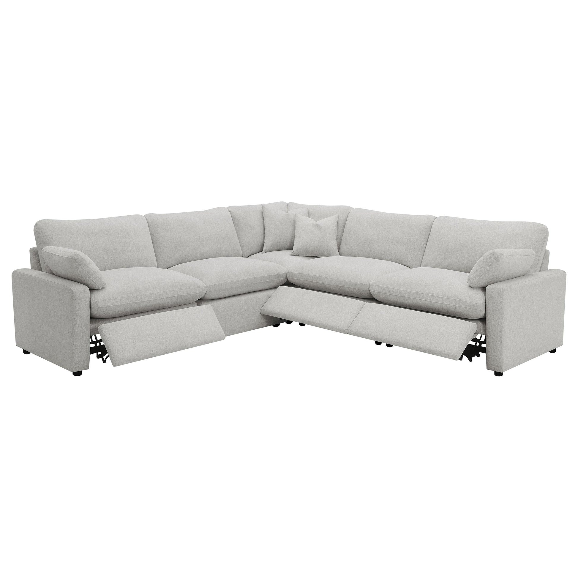  Coaster Furniture Collins 609560P 5 pc Modular Power Reclining Sectional - Grey IMAGE 2