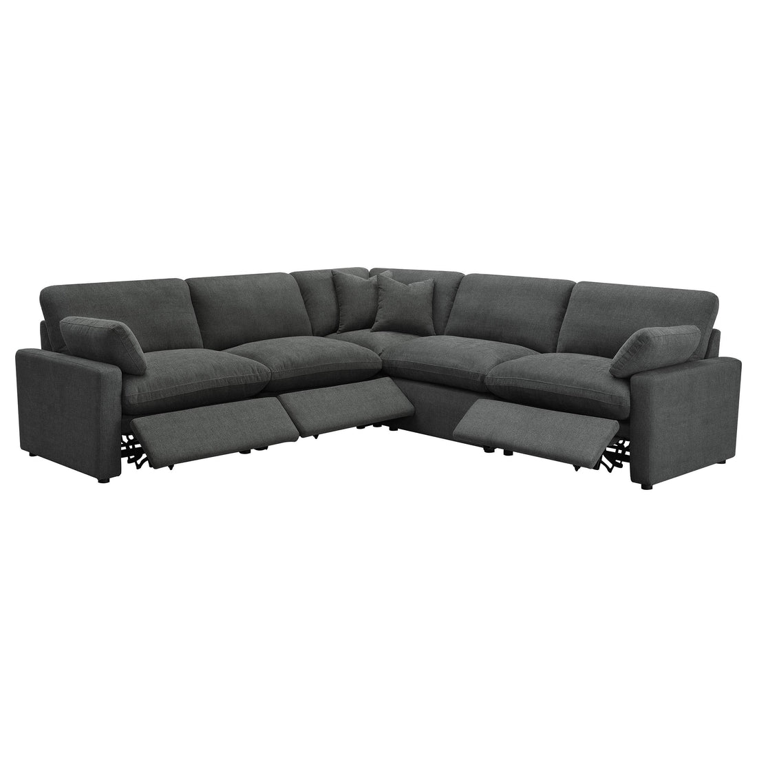  Coaster Furniture Collins 609530P 5 pc Modular Power Reclining Sectional - Dark Grey IMAGE 1