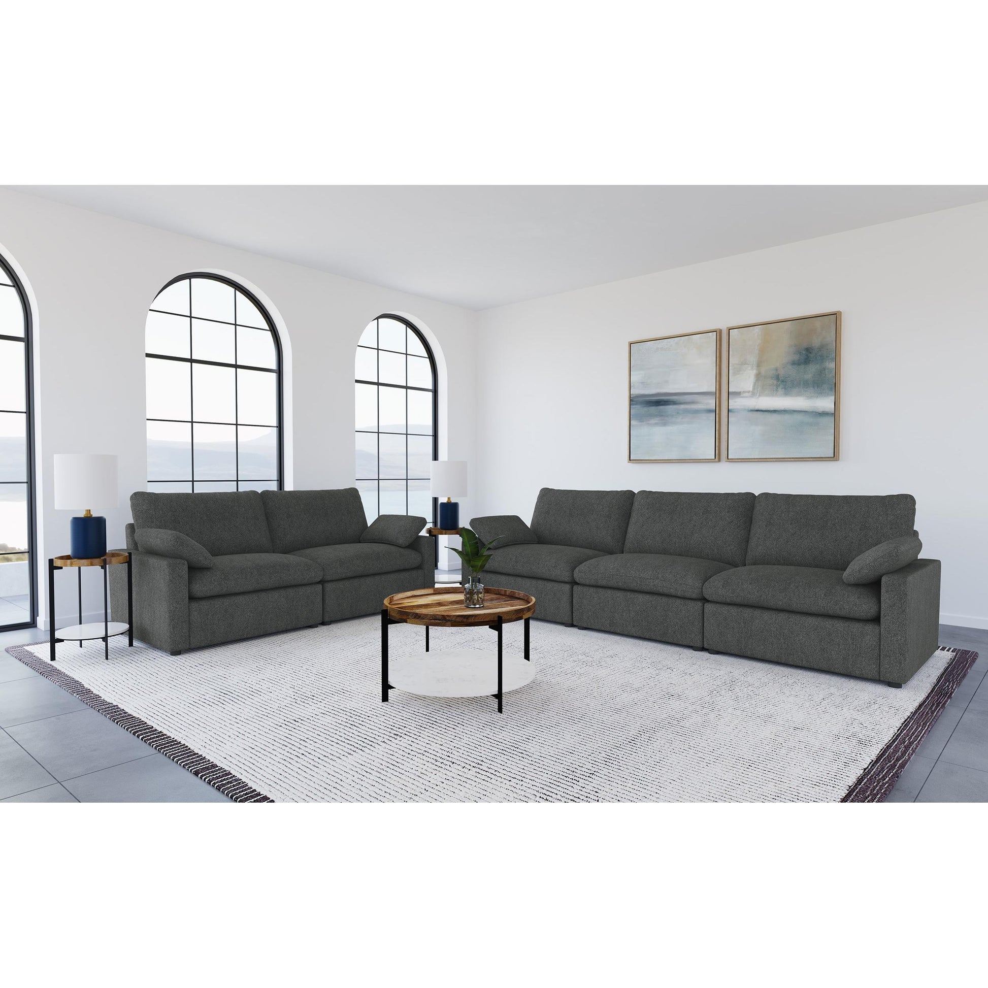  Coaster Furniture Collins 609531P Modular Power Sofa - Dark Grey IMAGE 10
