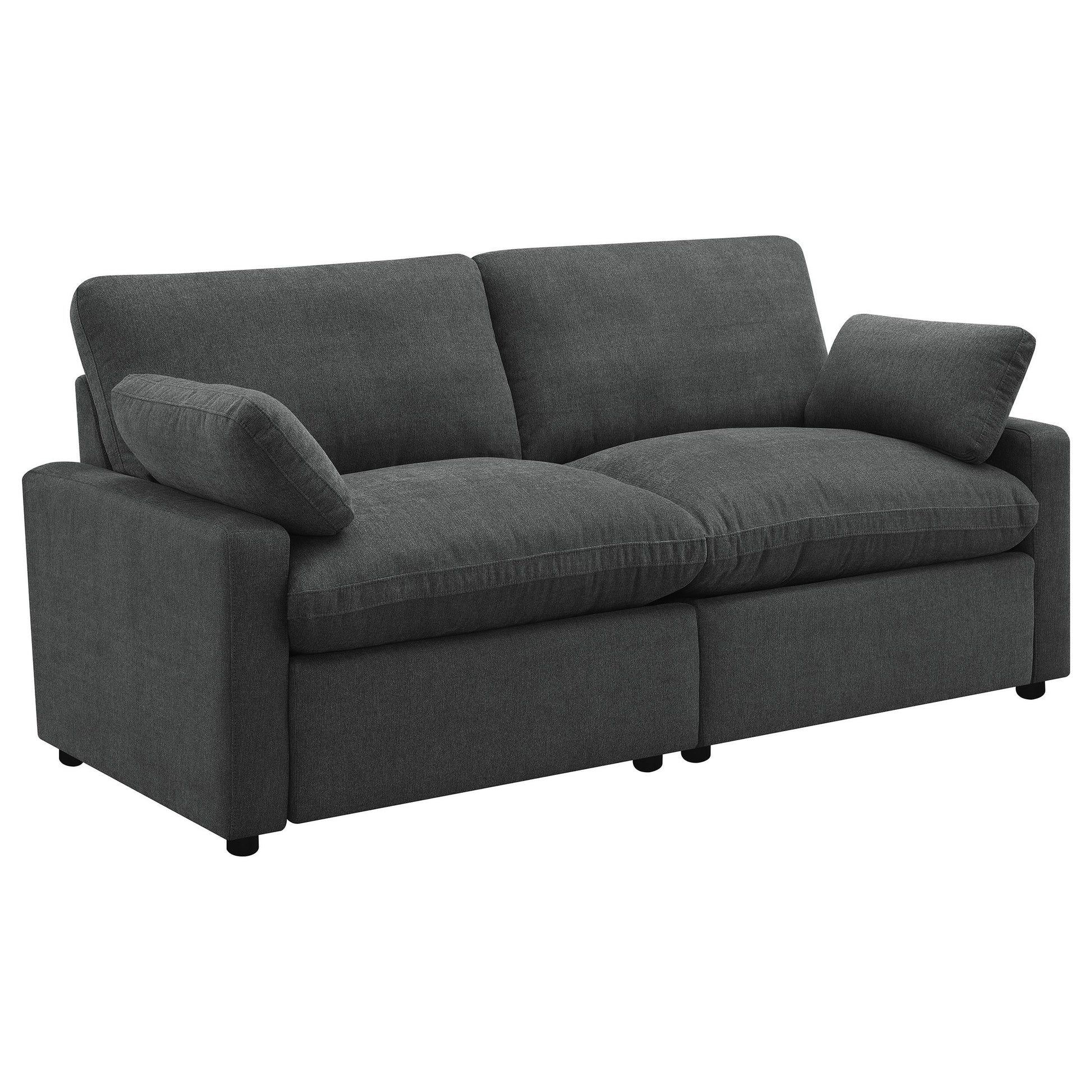  Coaster Furniture Collins 609532P Modular Power Loveseat - Dark Grey IMAGE 1