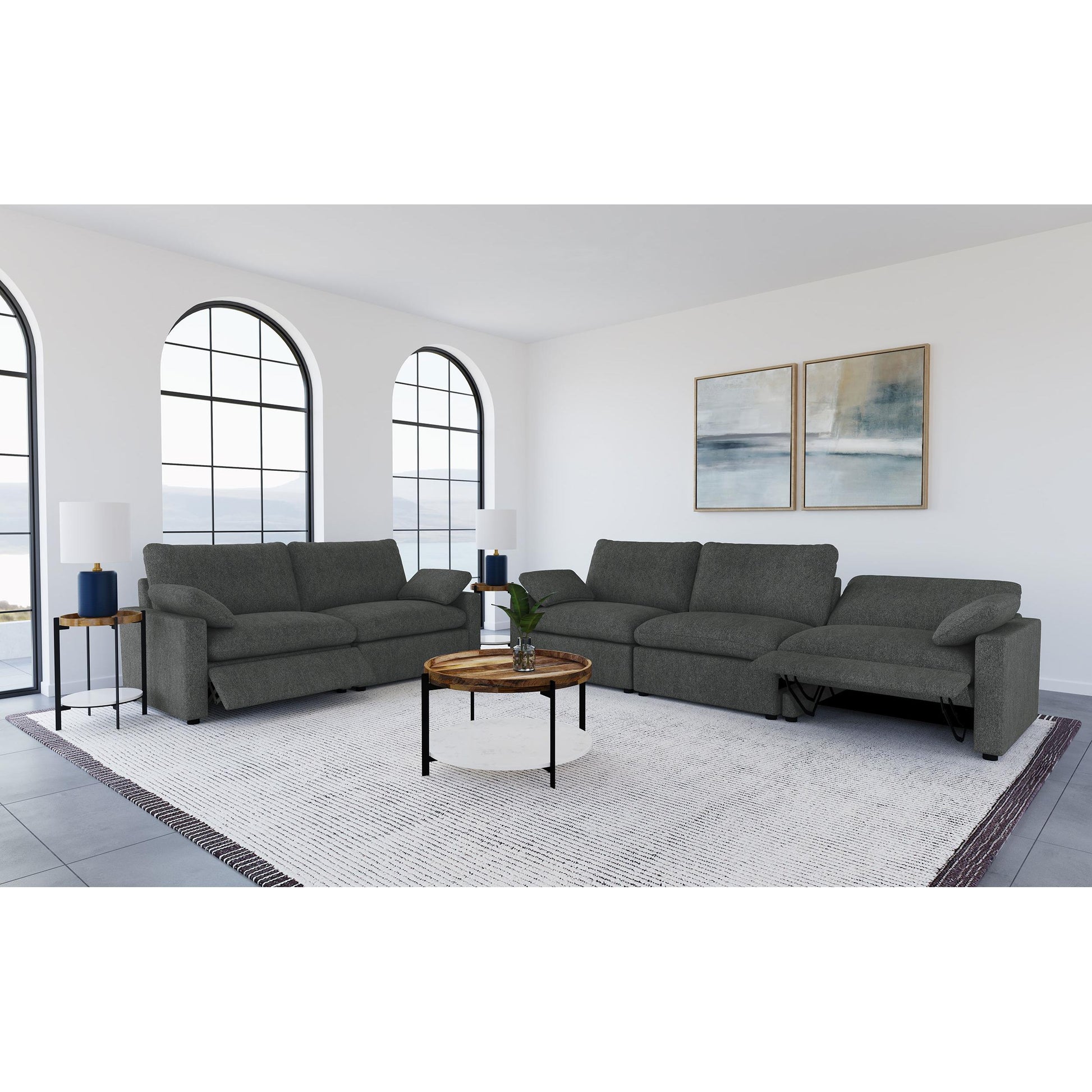  Coaster Furniture Collins 609532P Modular Power Loveseat - Dark Grey IMAGE 10