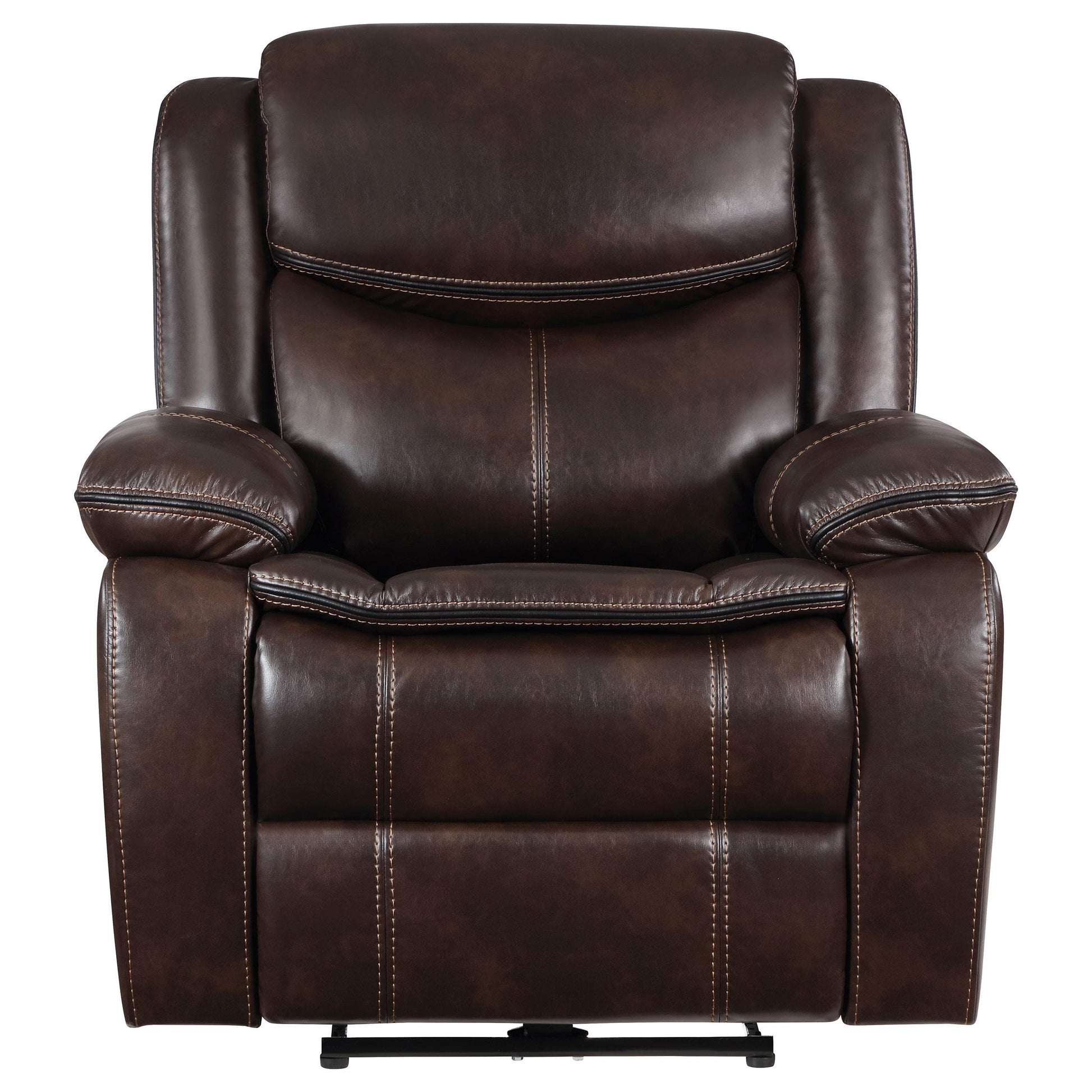  Coaster Furniture Sycamore 610193P Upholstered Power Recliner Chair - Dark Brown IMAGE 3