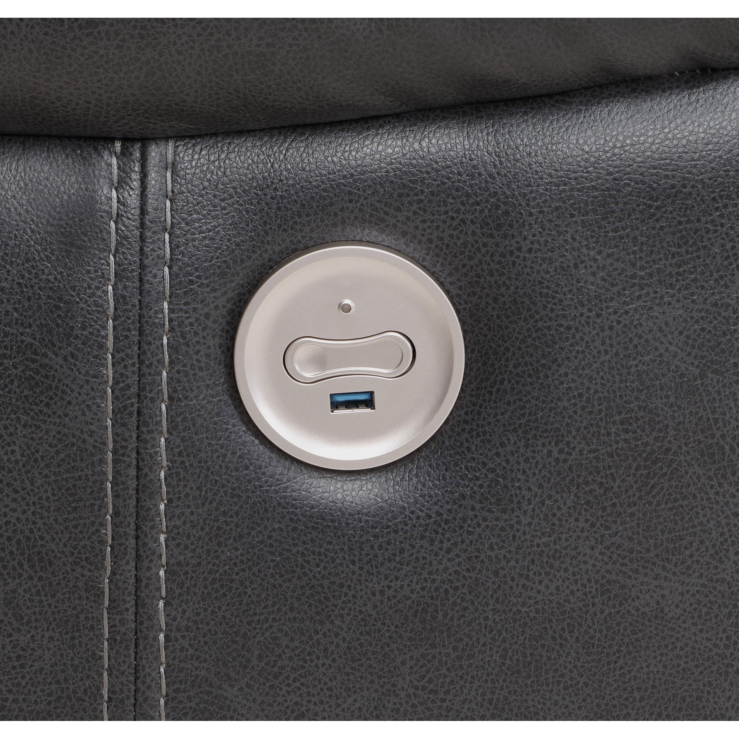  Coaster Furniture Sycamore 610233P Upholstered Power Recliner Chair - Dark Grey IMAGE 8