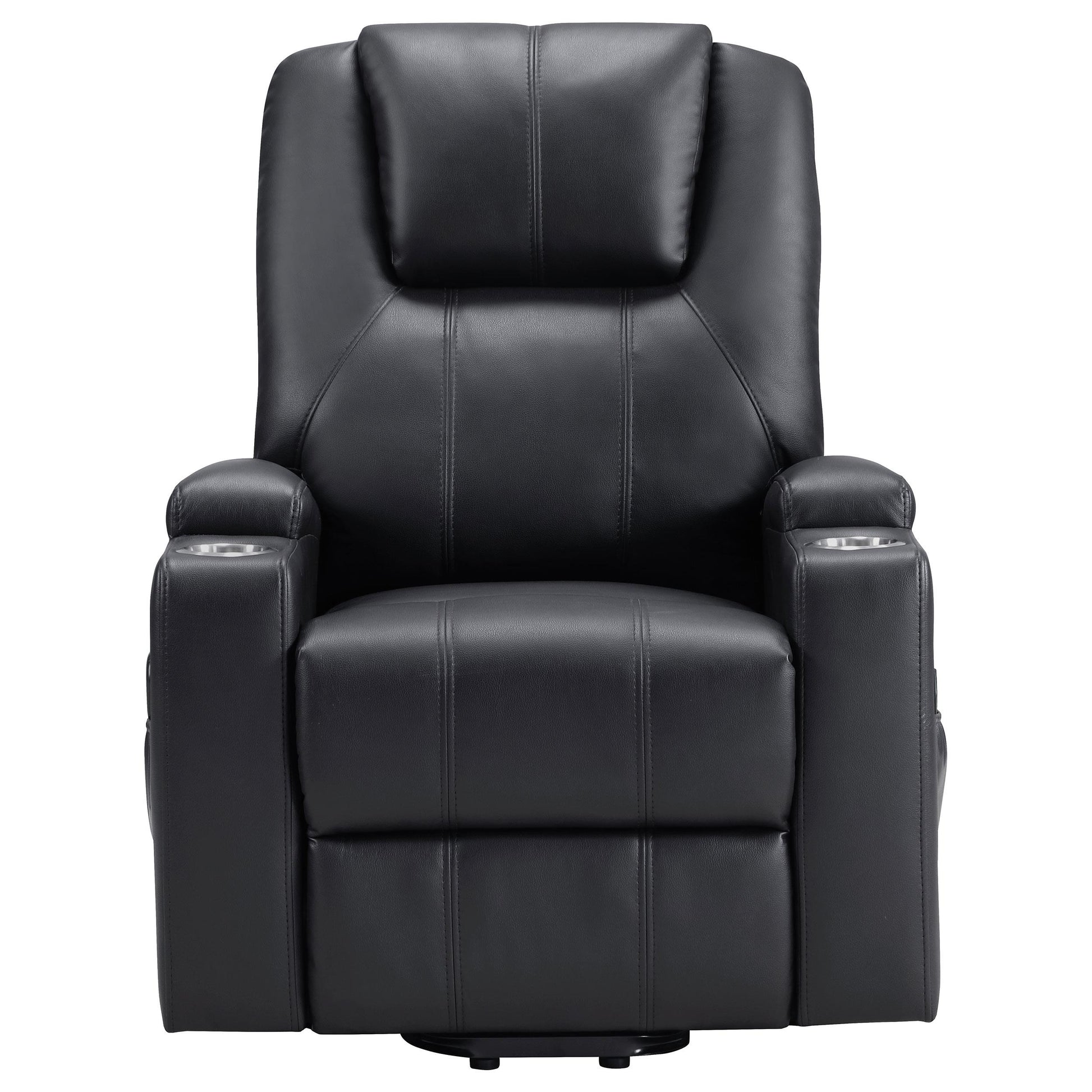  Coaster Furniture Armstrong 609475P Upholstered Power Lift Massage Recliner - Black IMAGE 4