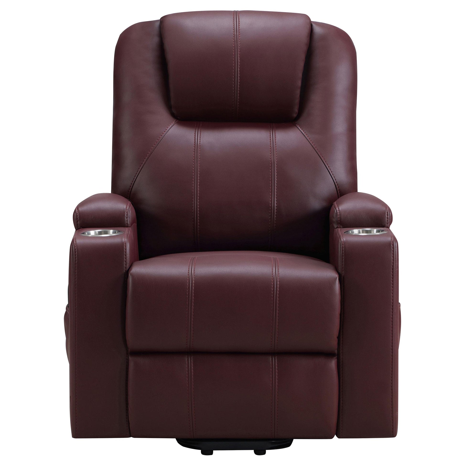  Coaster Furniture Armstrong 609479P Upholstered Power Lift Massage Recliner - Wine IMAGE 4