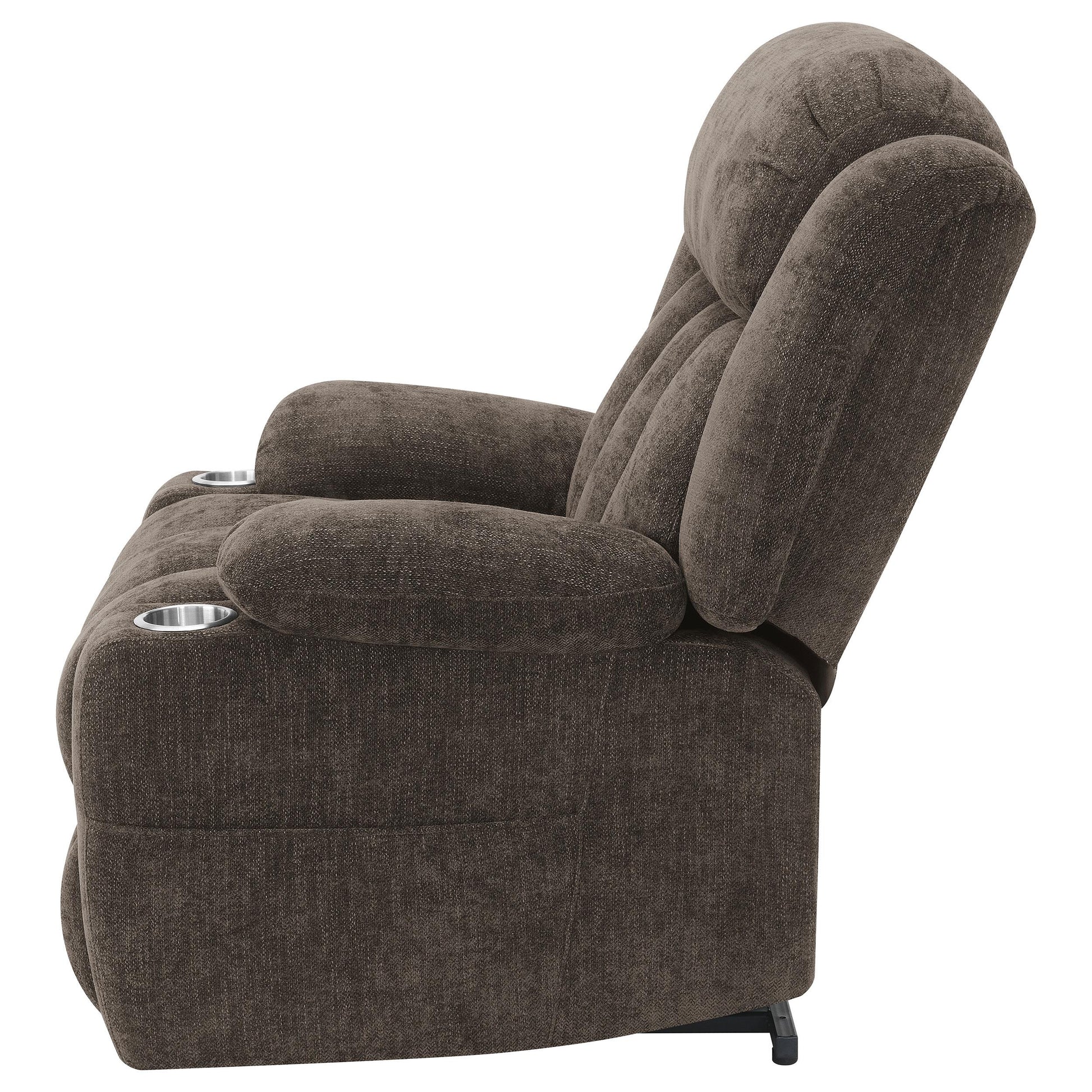  Coaster Furniture Houston 603233P Upholstered Power Lift Recliner Chair - Dark Brown IMAGE 6