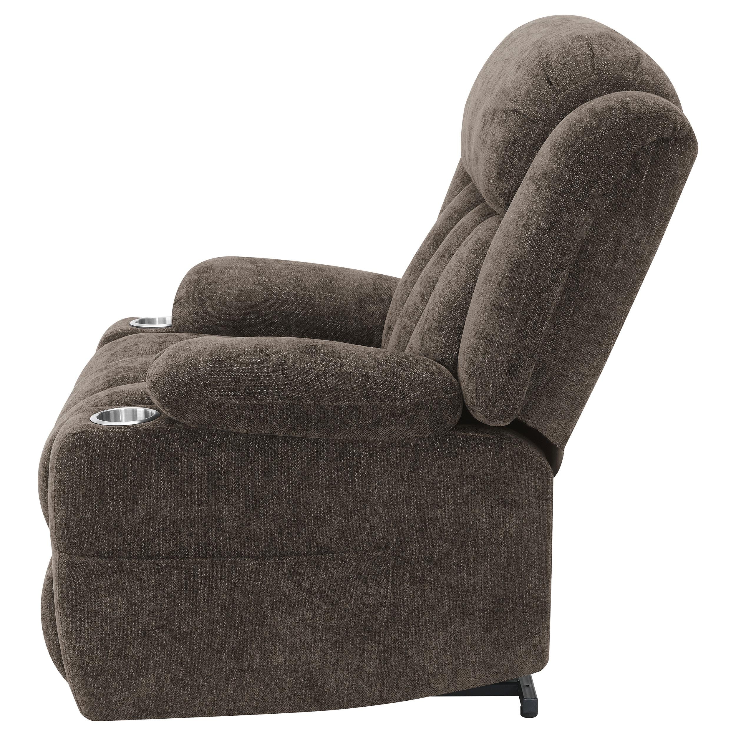  Coaster Furniture Houston 603233P Upholstered Power Lift Recliner Chair - Dark Brown IMAGE 6